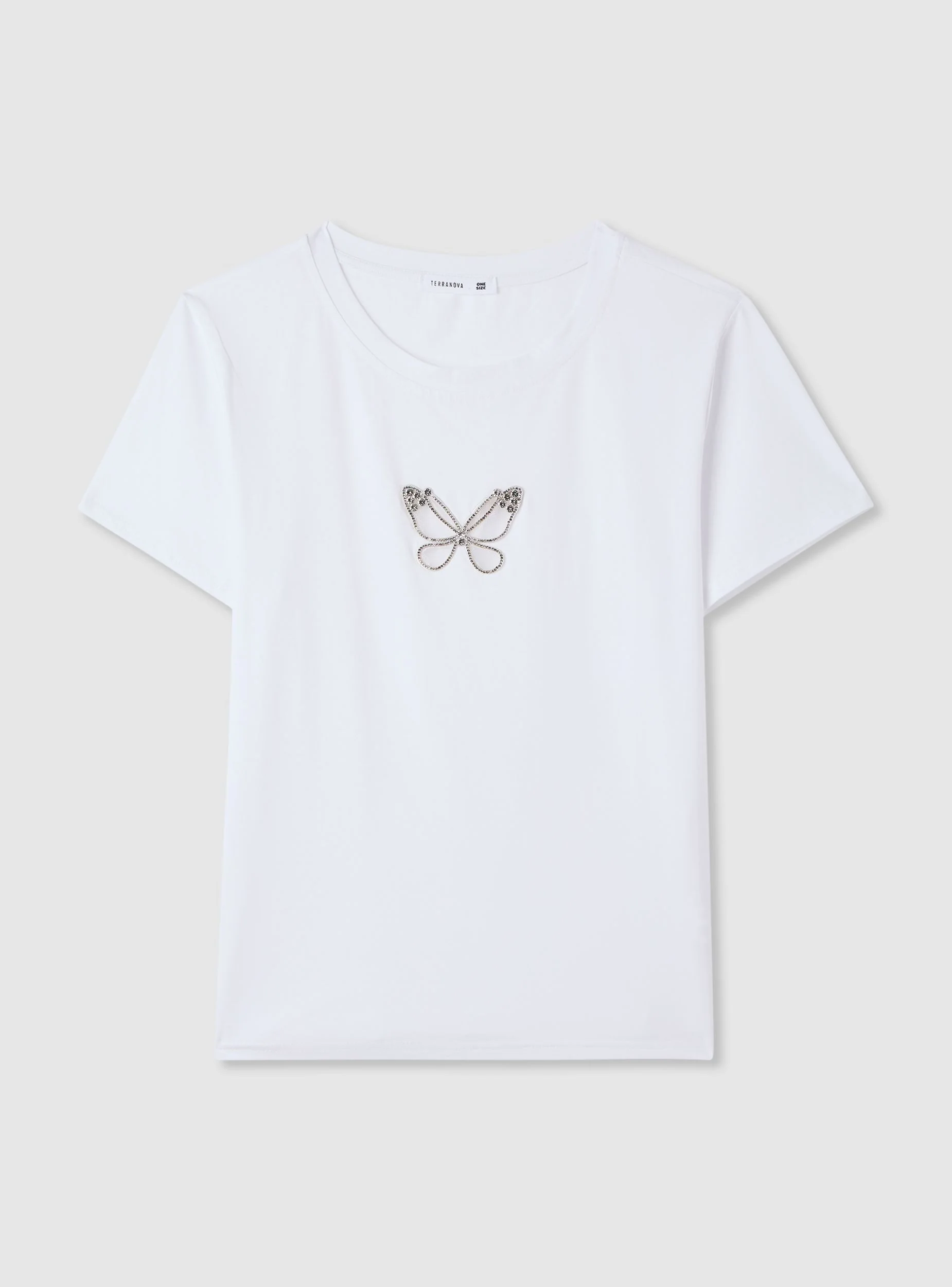 T-shirt con applicazione a farfalla - Image 5