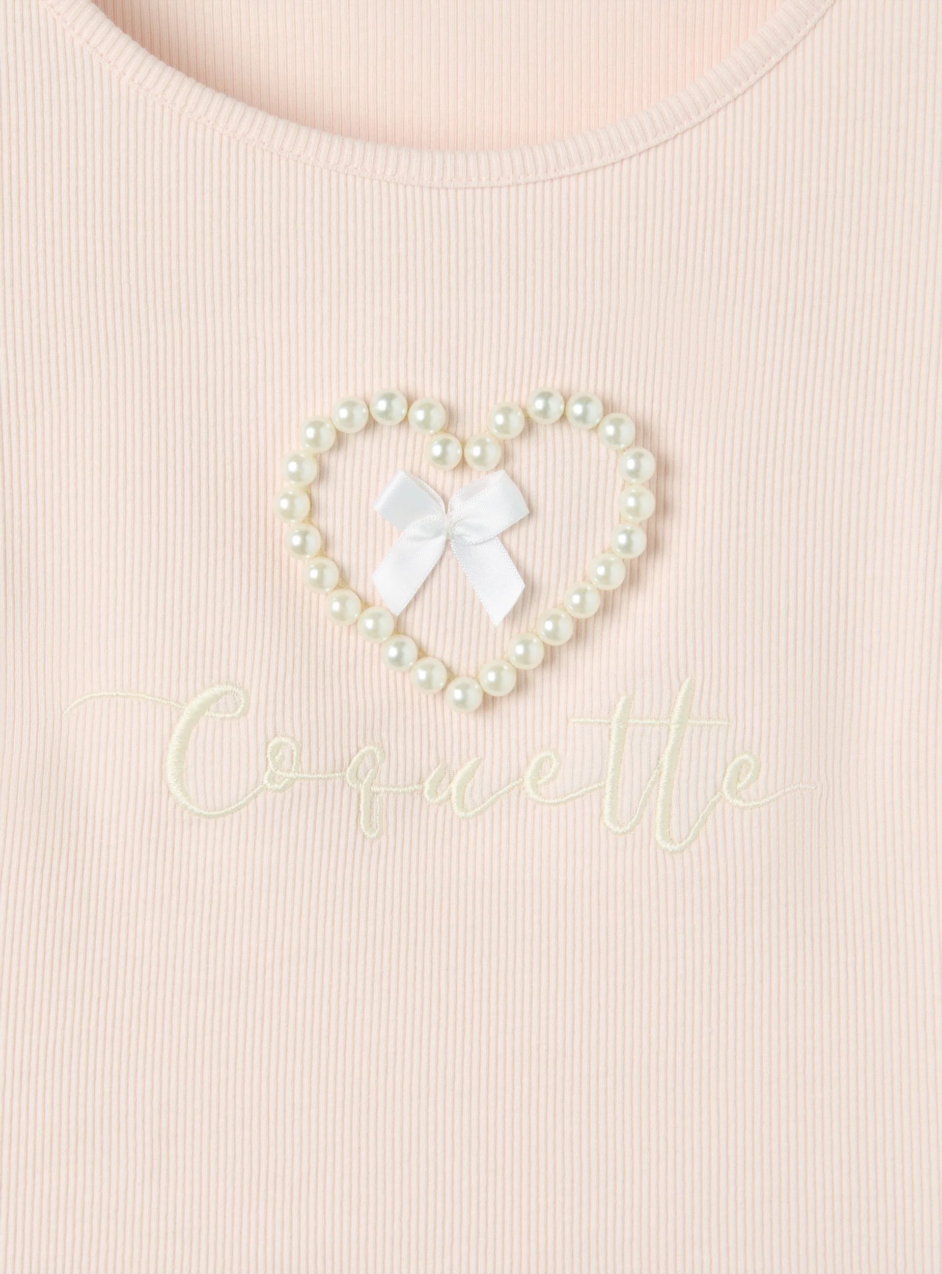 T-shirt con applicazioni perle a cuore - Image 5