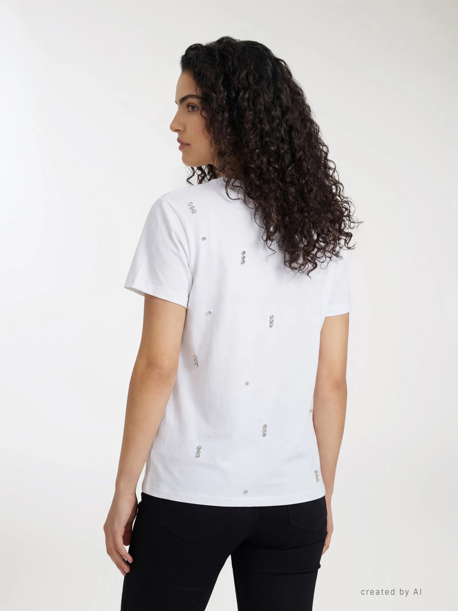 T-shirt con applicazioni strass - Image 2