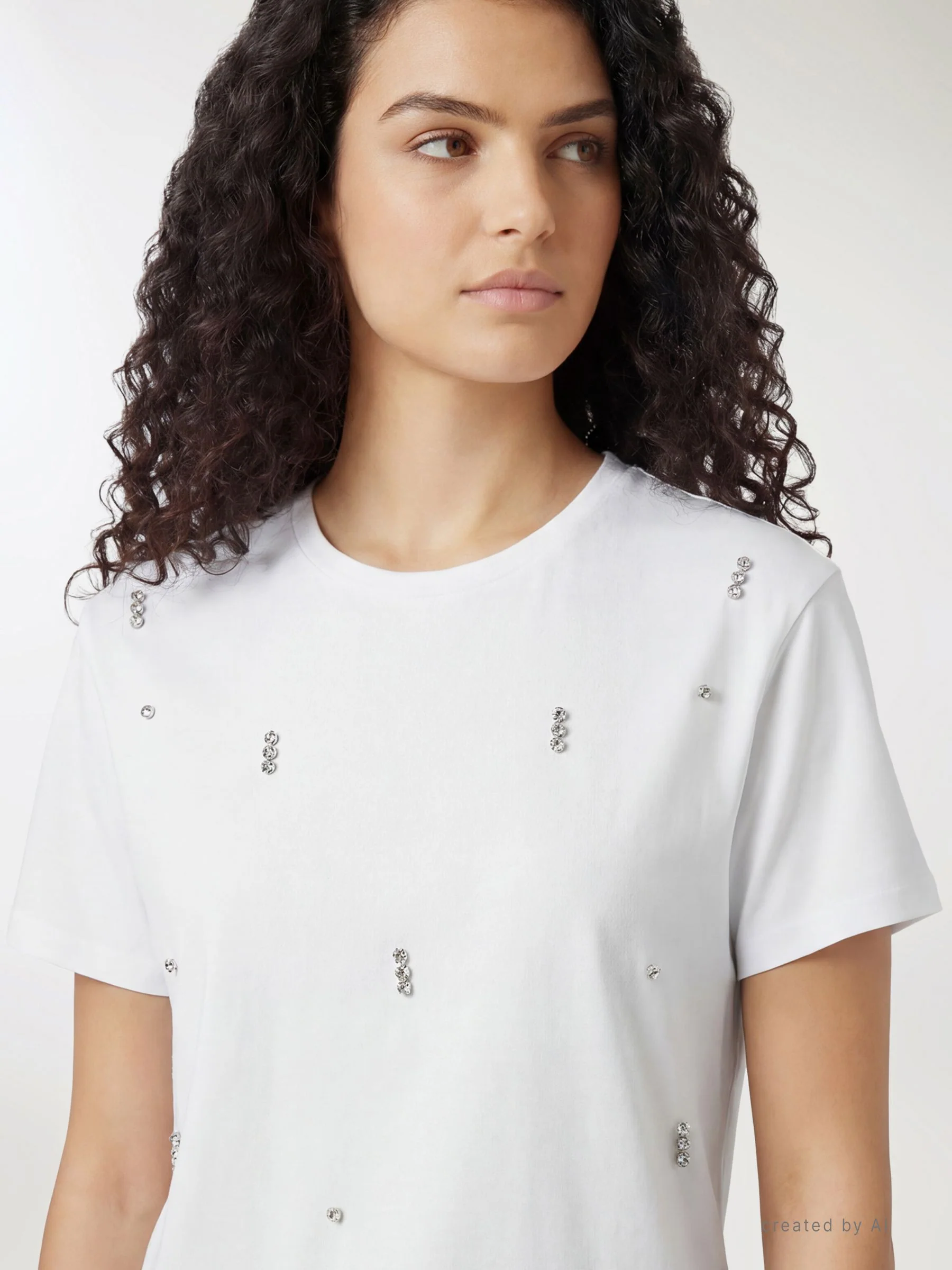 T-shirt con applicazioni strass - Image 3