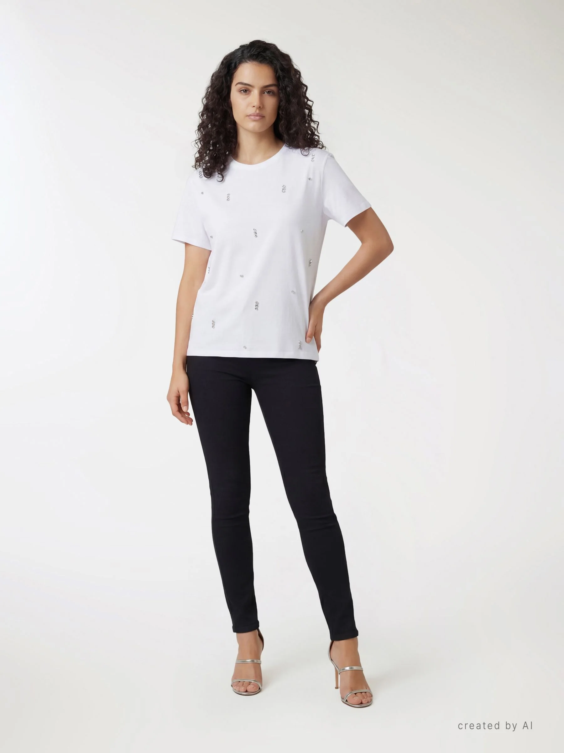 T-shirt con applicazioni strass - Image 4