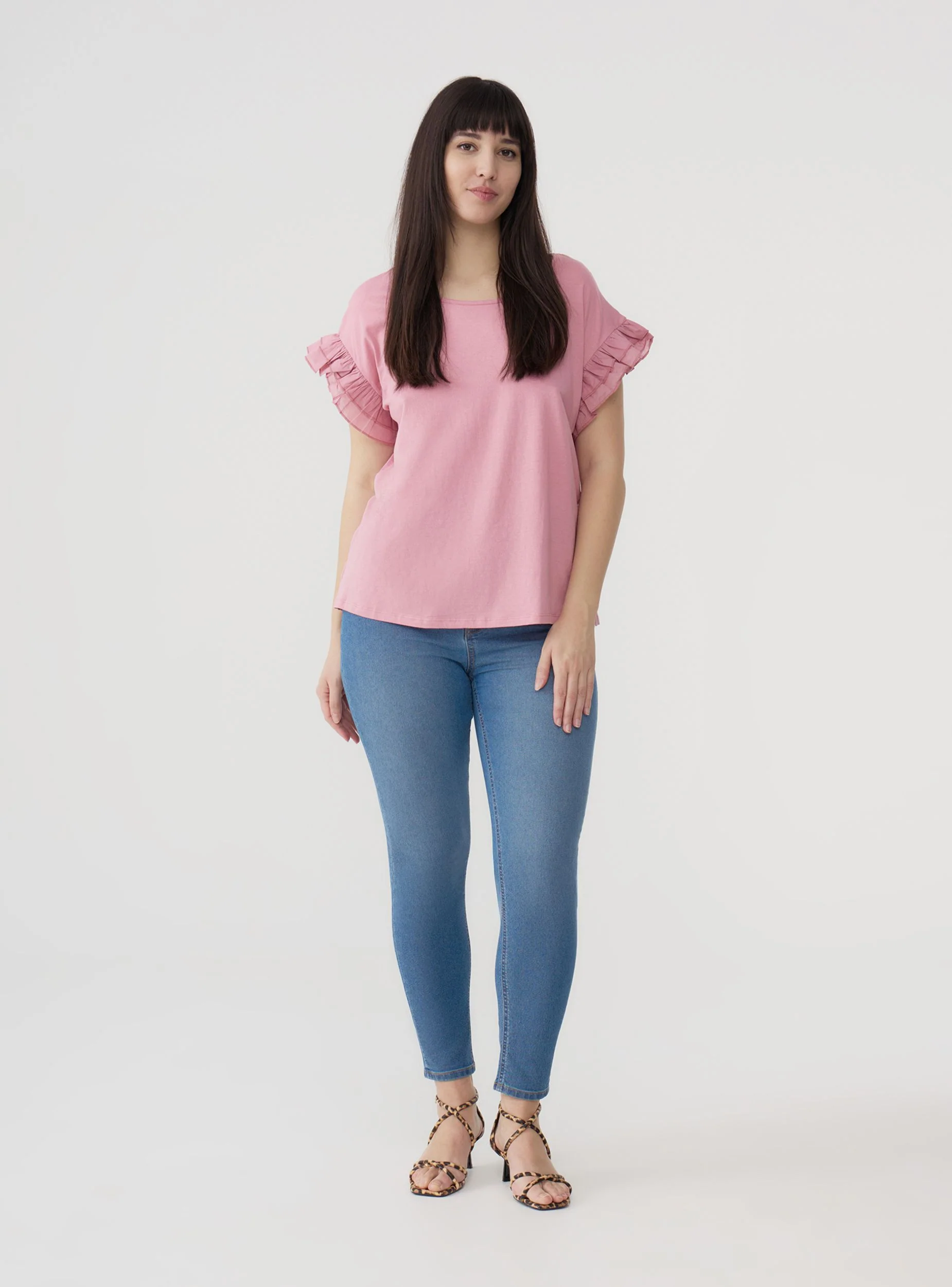T-shirt con balze e spacchetti - Image 2