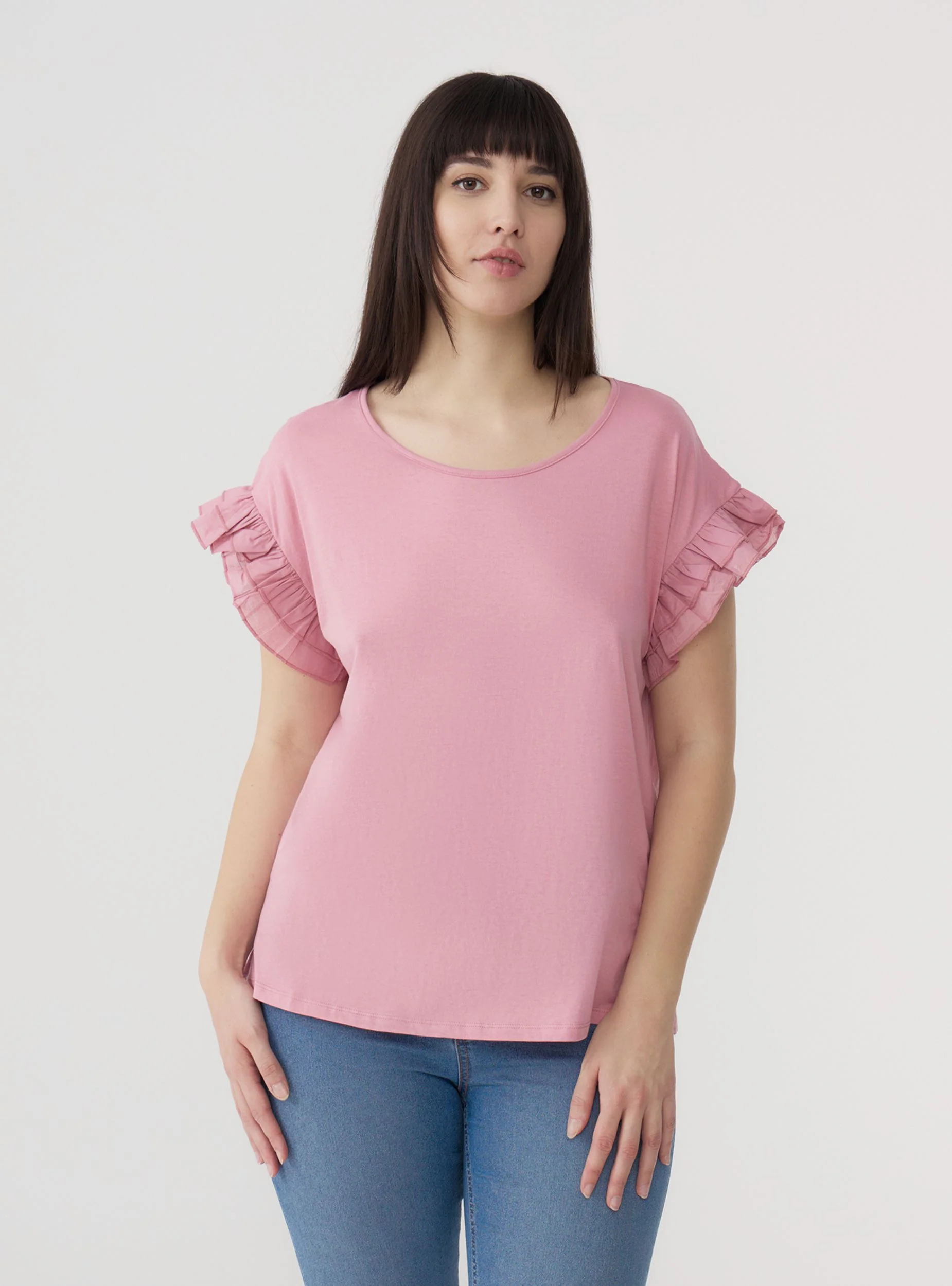 T-shirt con balze e spacchetti - Image 3