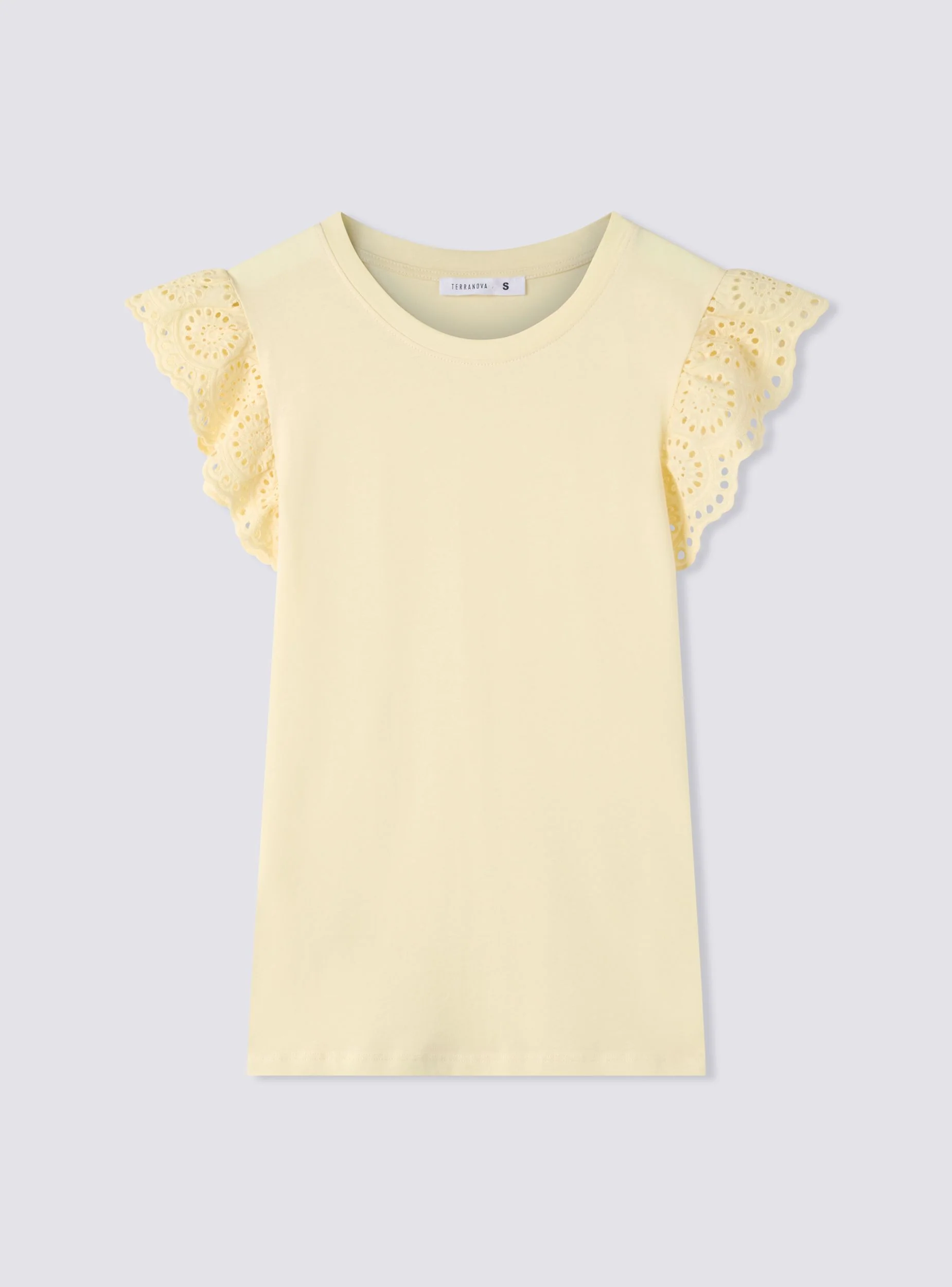 T-shirt con balze in sangallo - Image 5