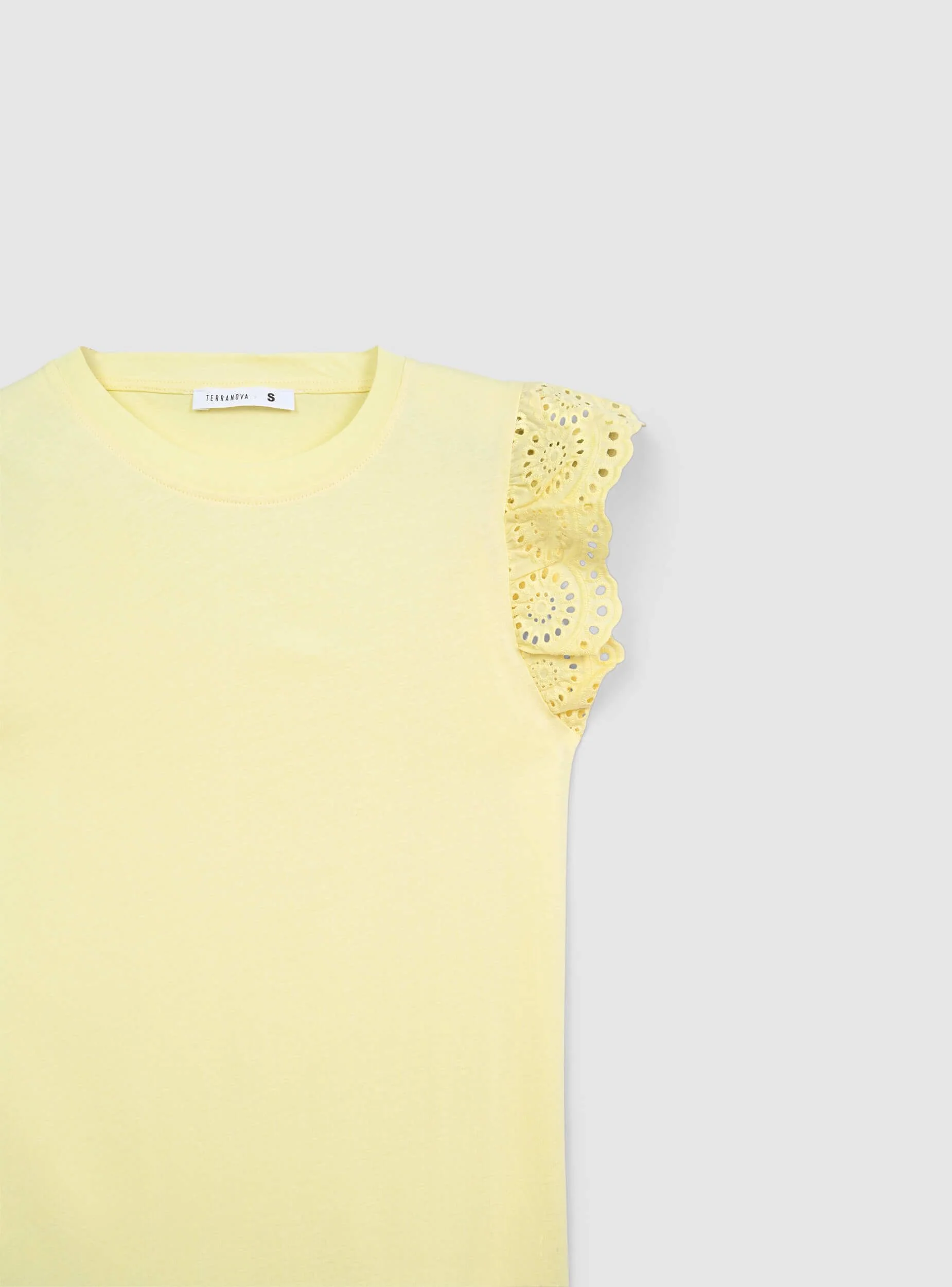 T-shirt con balze in sangallo - Image 6