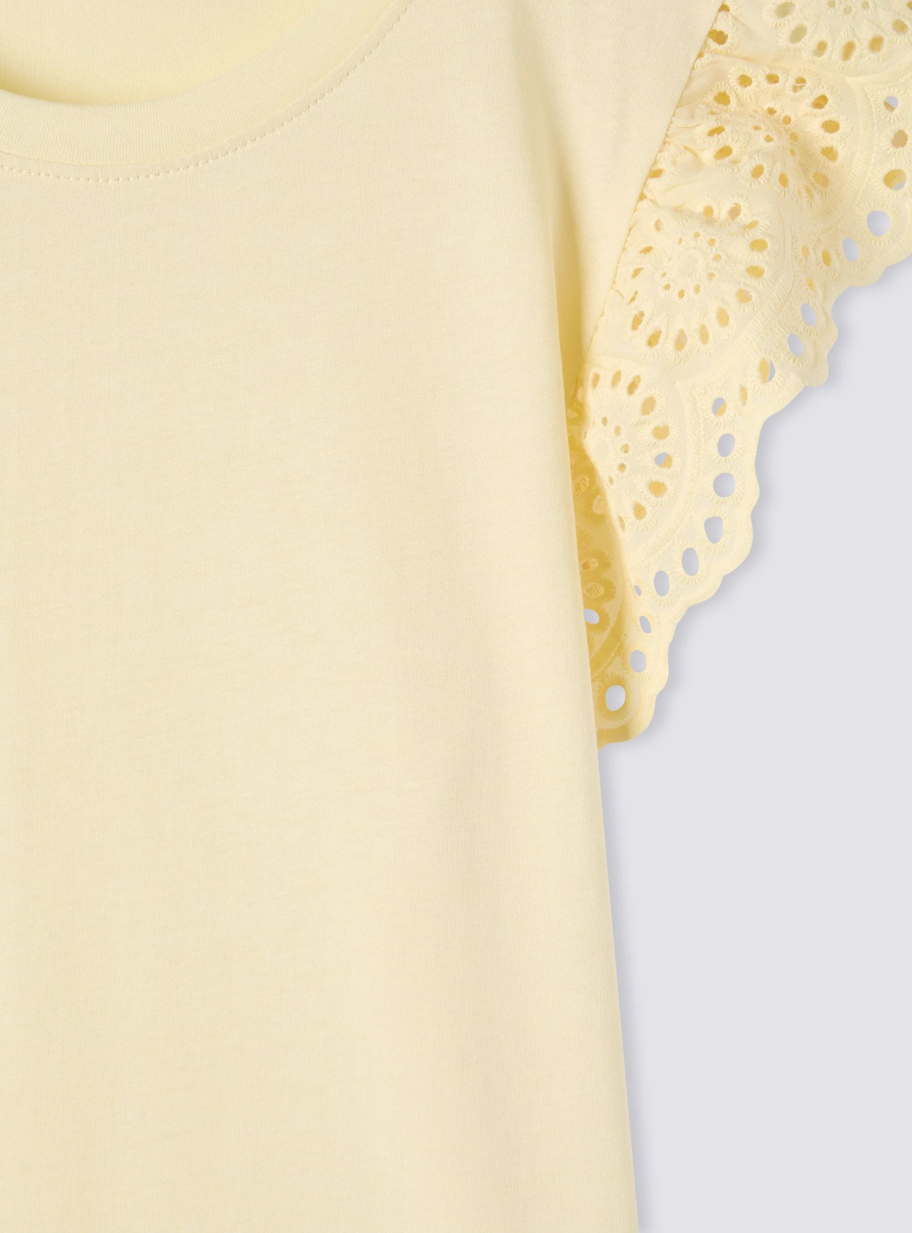 T-shirt con balze in sangallo - Image 7