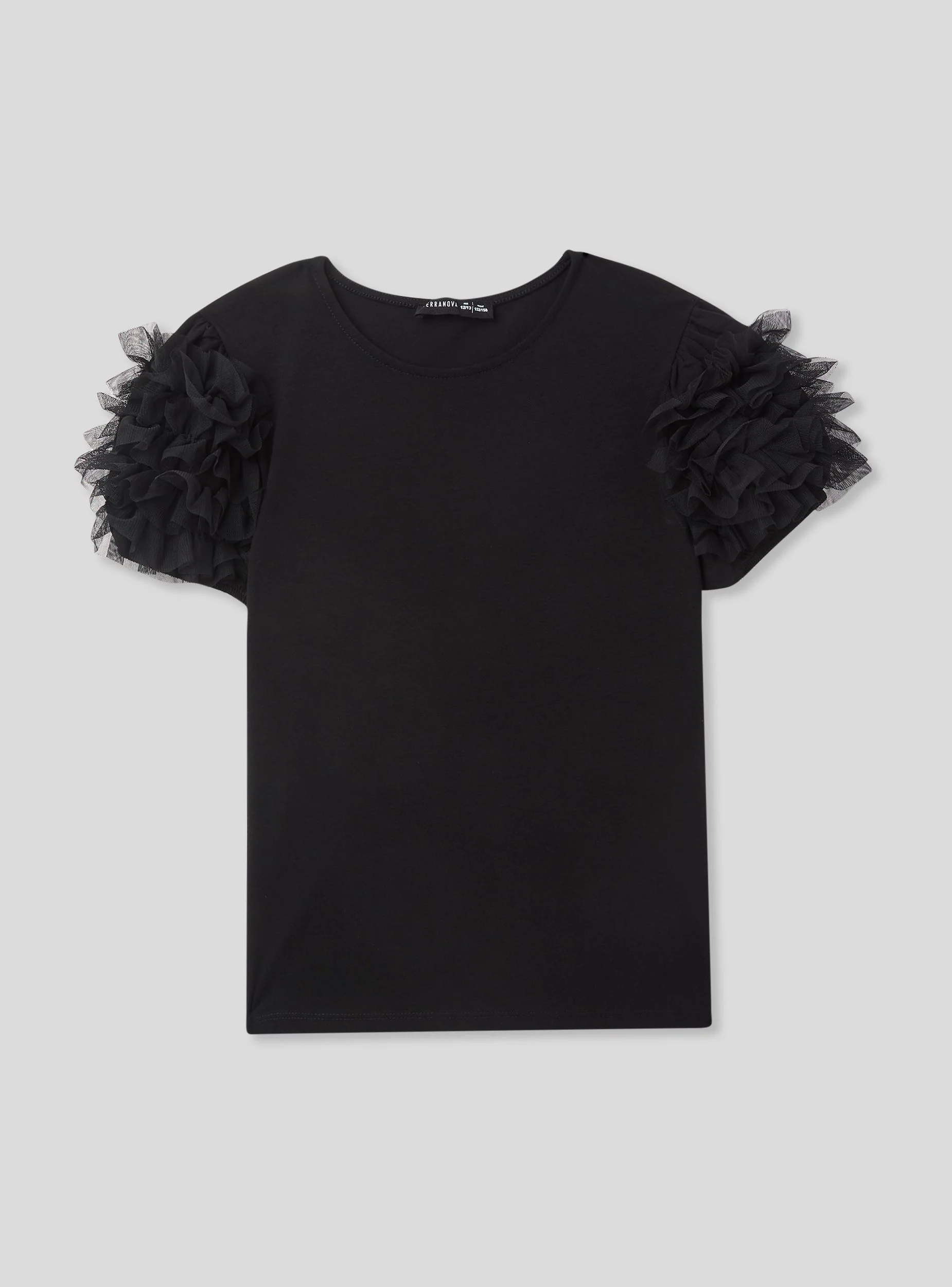 T-shirt con balze in tulle - Image 4