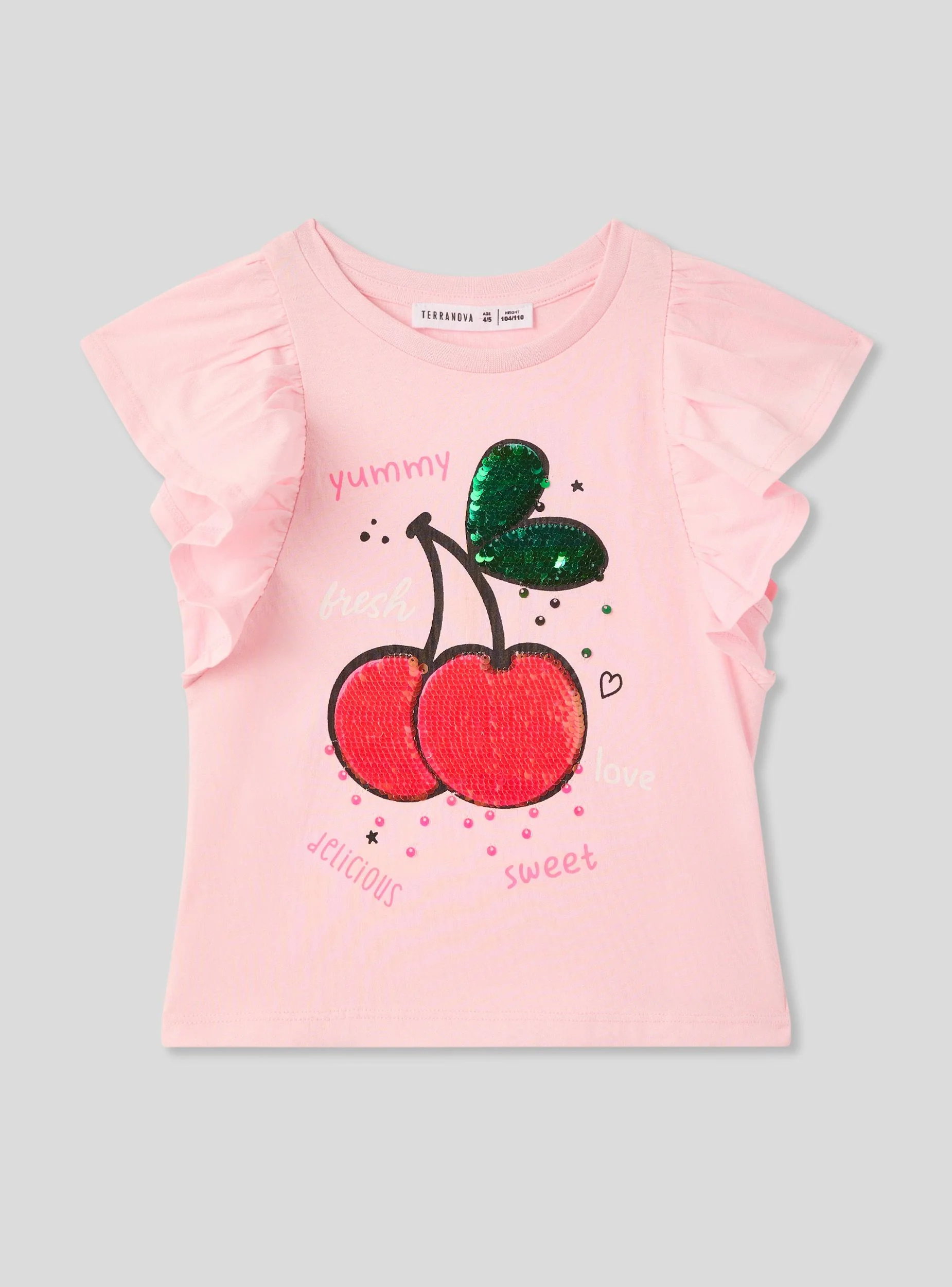 T-shirt con ciliegie e paillettes - Image 4