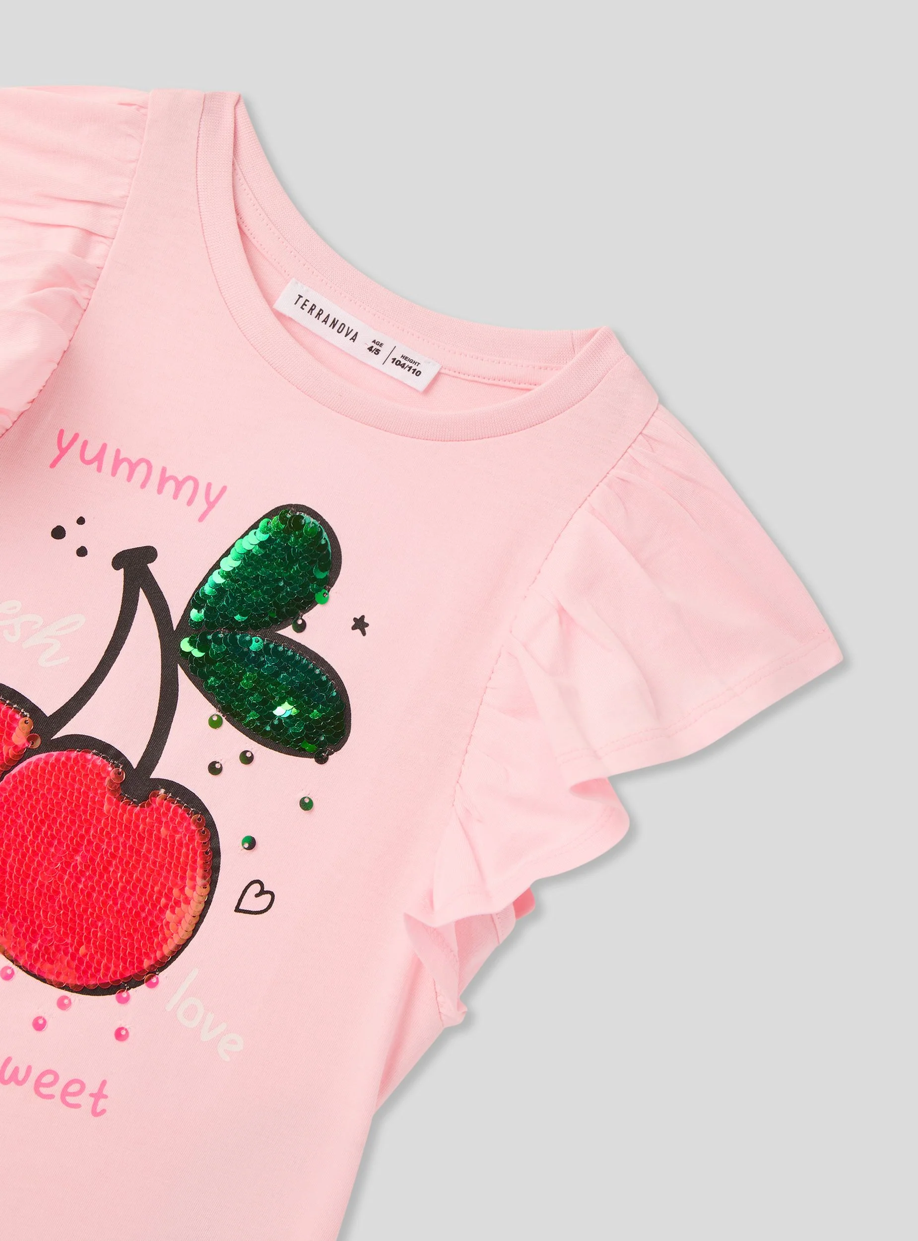 T-shirt con ciliegie e paillettes - Image 5