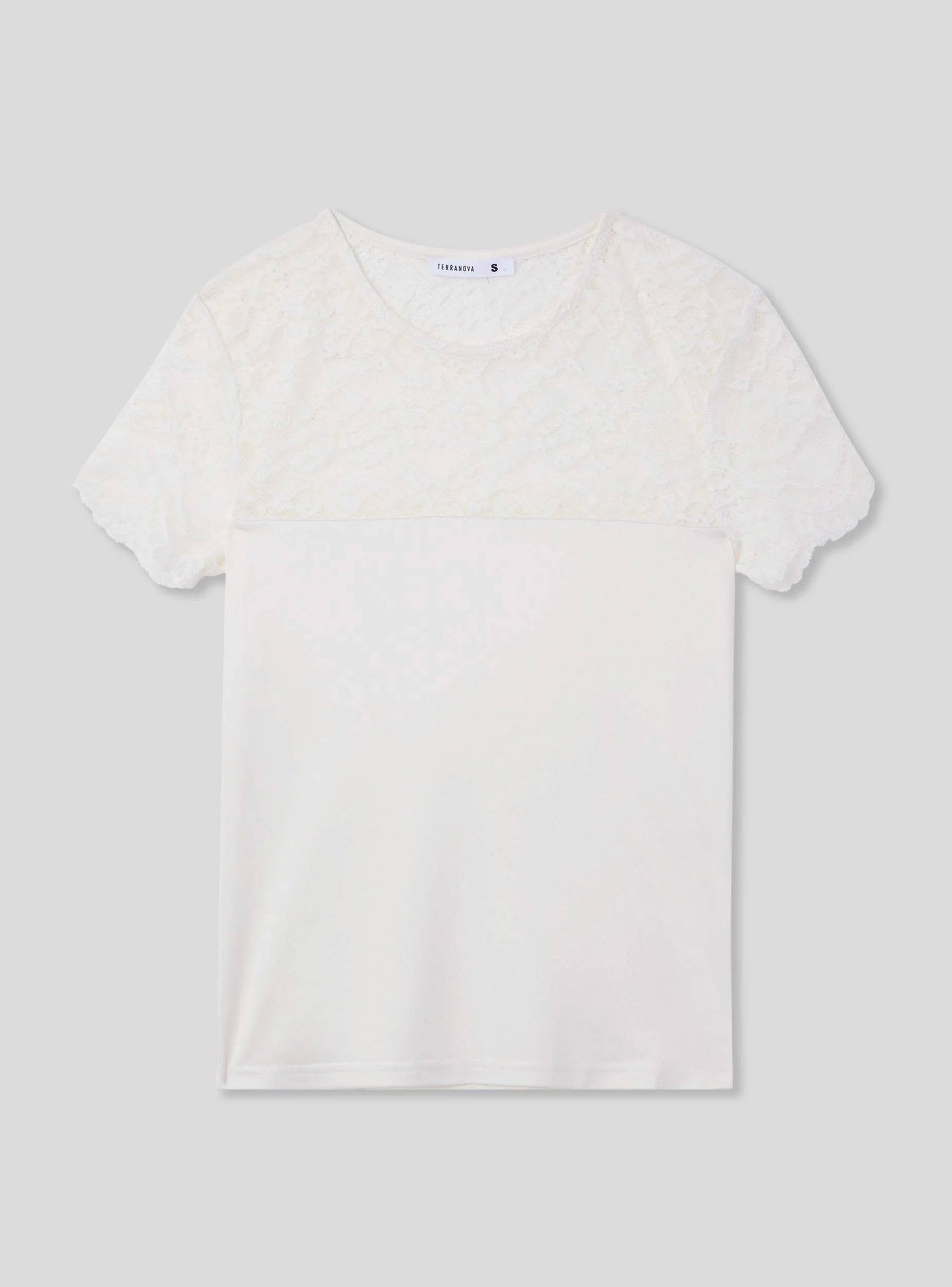 T-shirt con dettagli in pizzo - Image 4