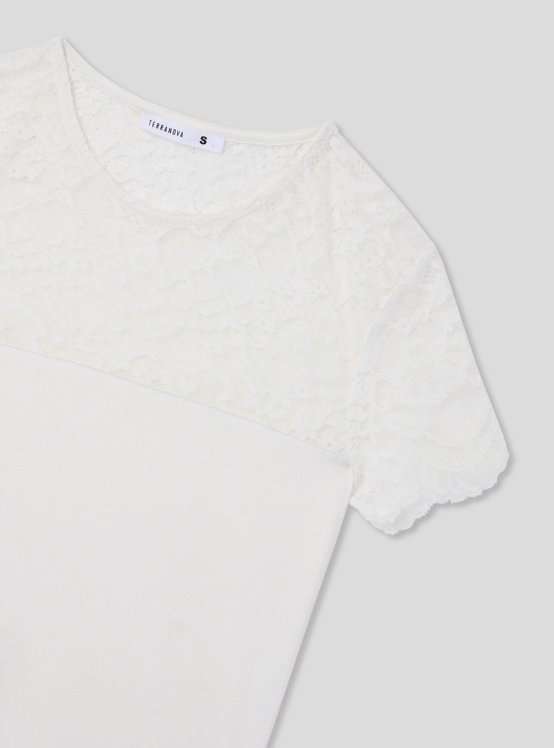 T-shirt con dettagli in pizzo - Image 5