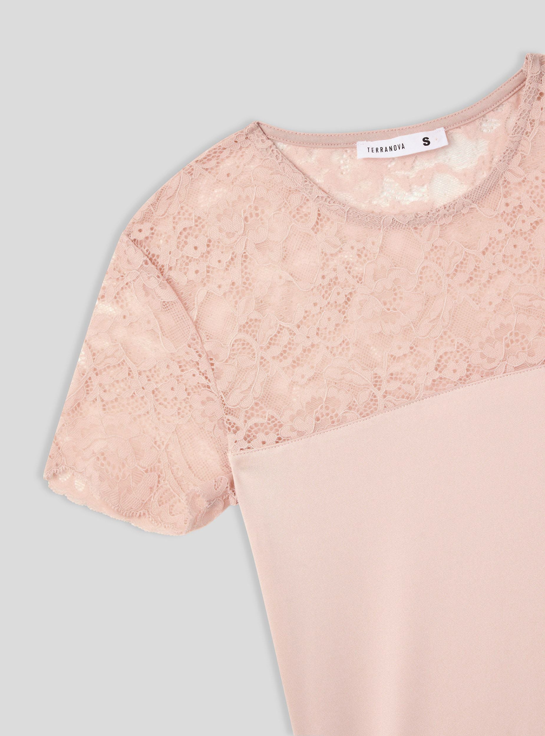 T-shirt con dettagli in pizzo - Image 4
