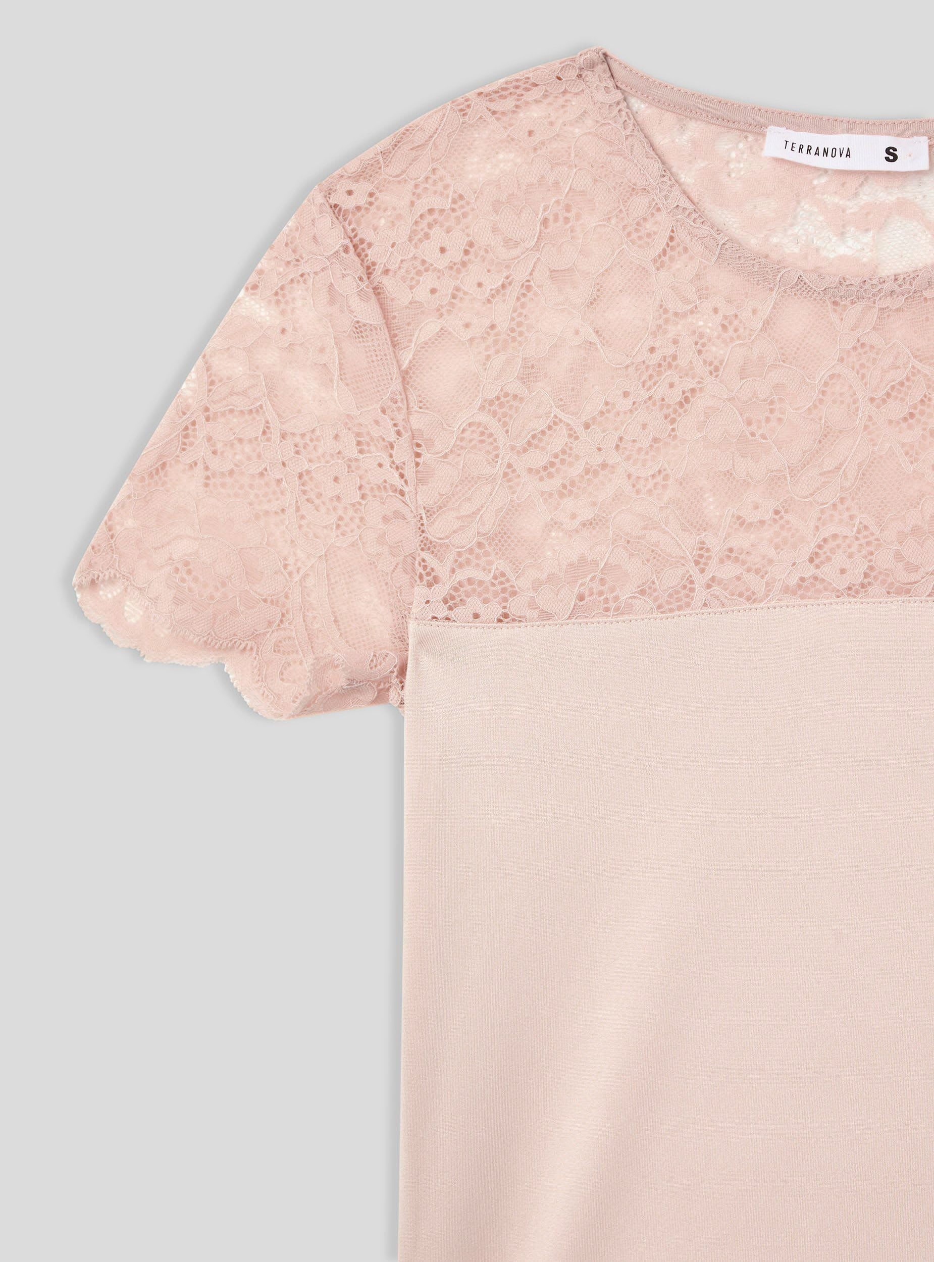 T-shirt con dettagli in pizzo - Image 6