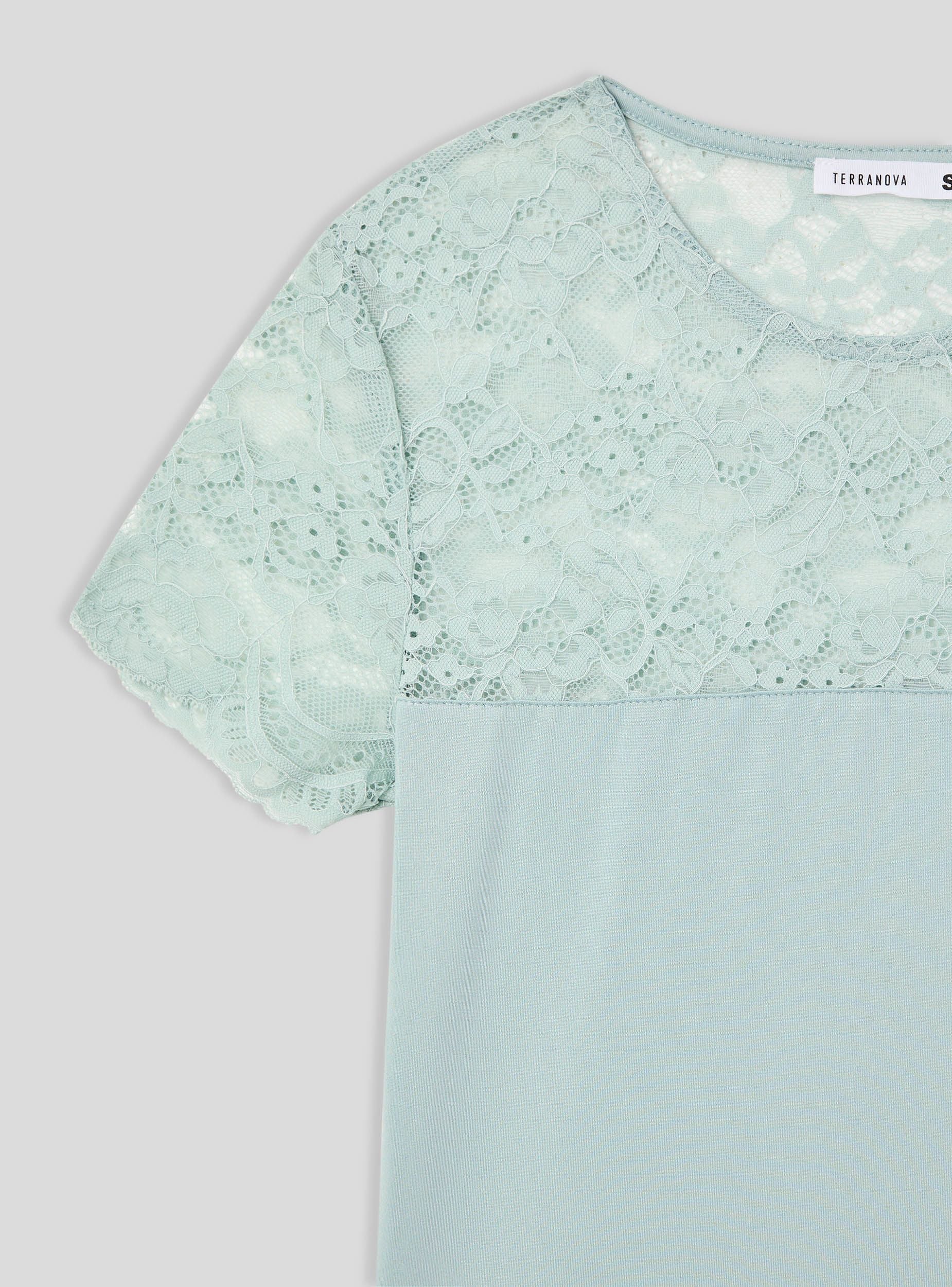 T-shirt con dettagli in pizzo - Image 4