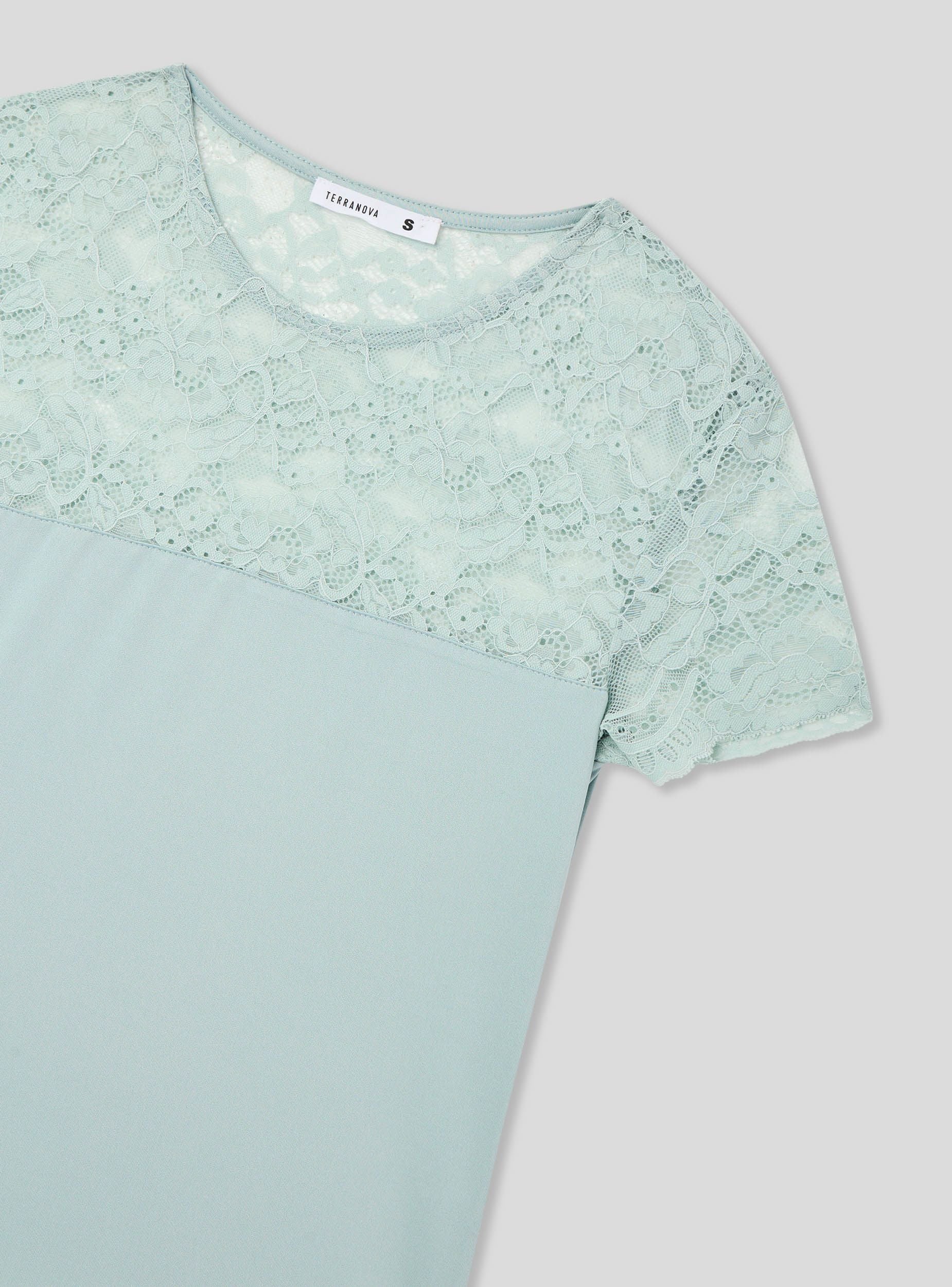 T-shirt con dettagli in pizzo - Image 5