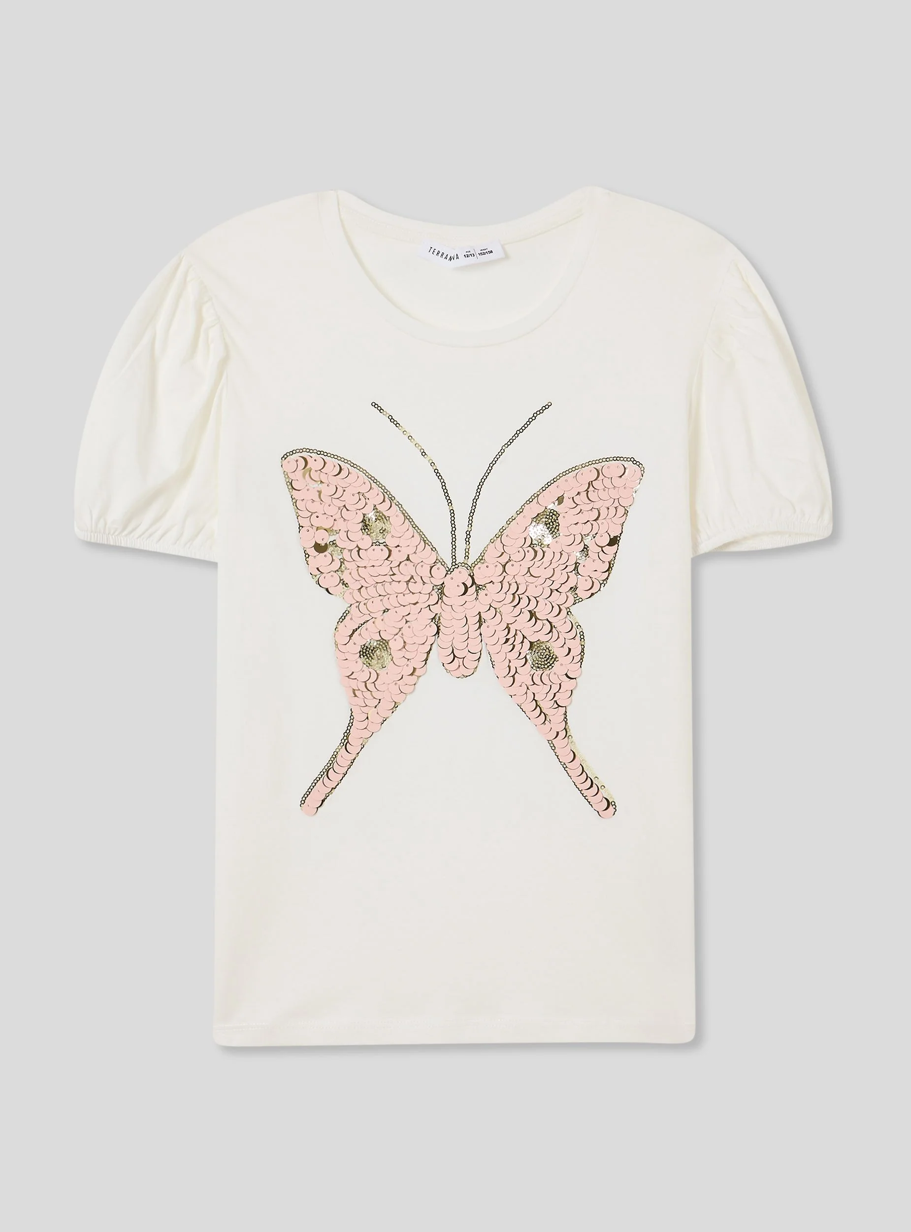 T-shirt con farfalla di paillettes - Image 4