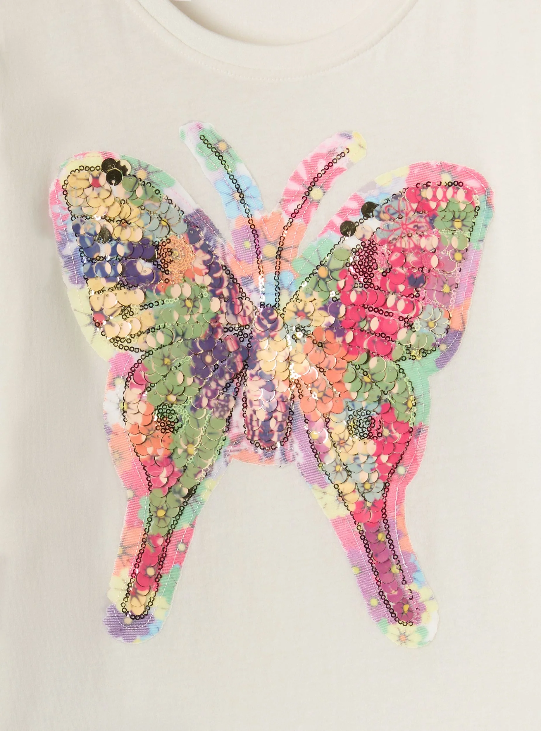 T-shirt con farfalla di paillettes - Image 6