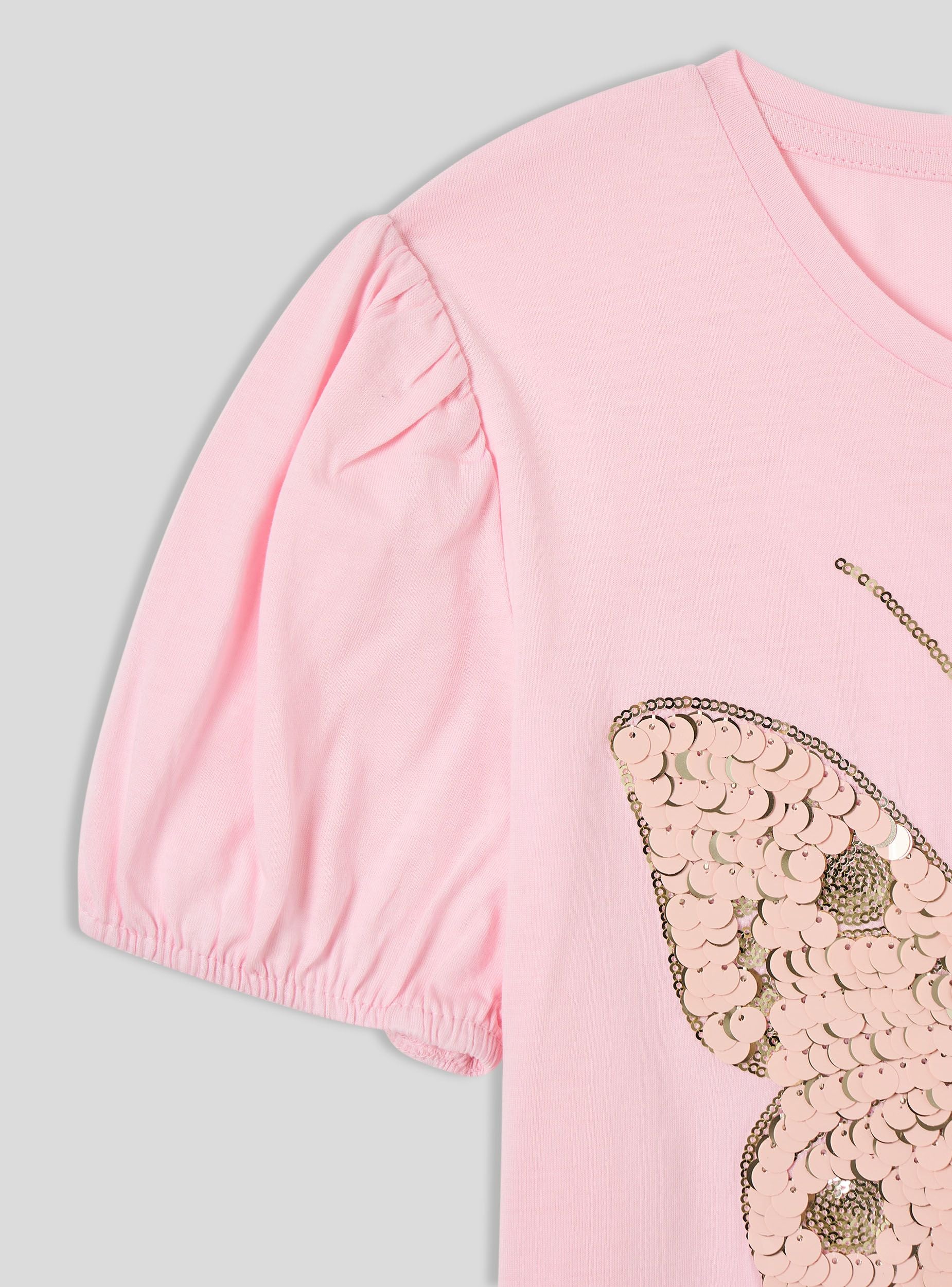 T-shirt con farfalla di paillettes - Image 6