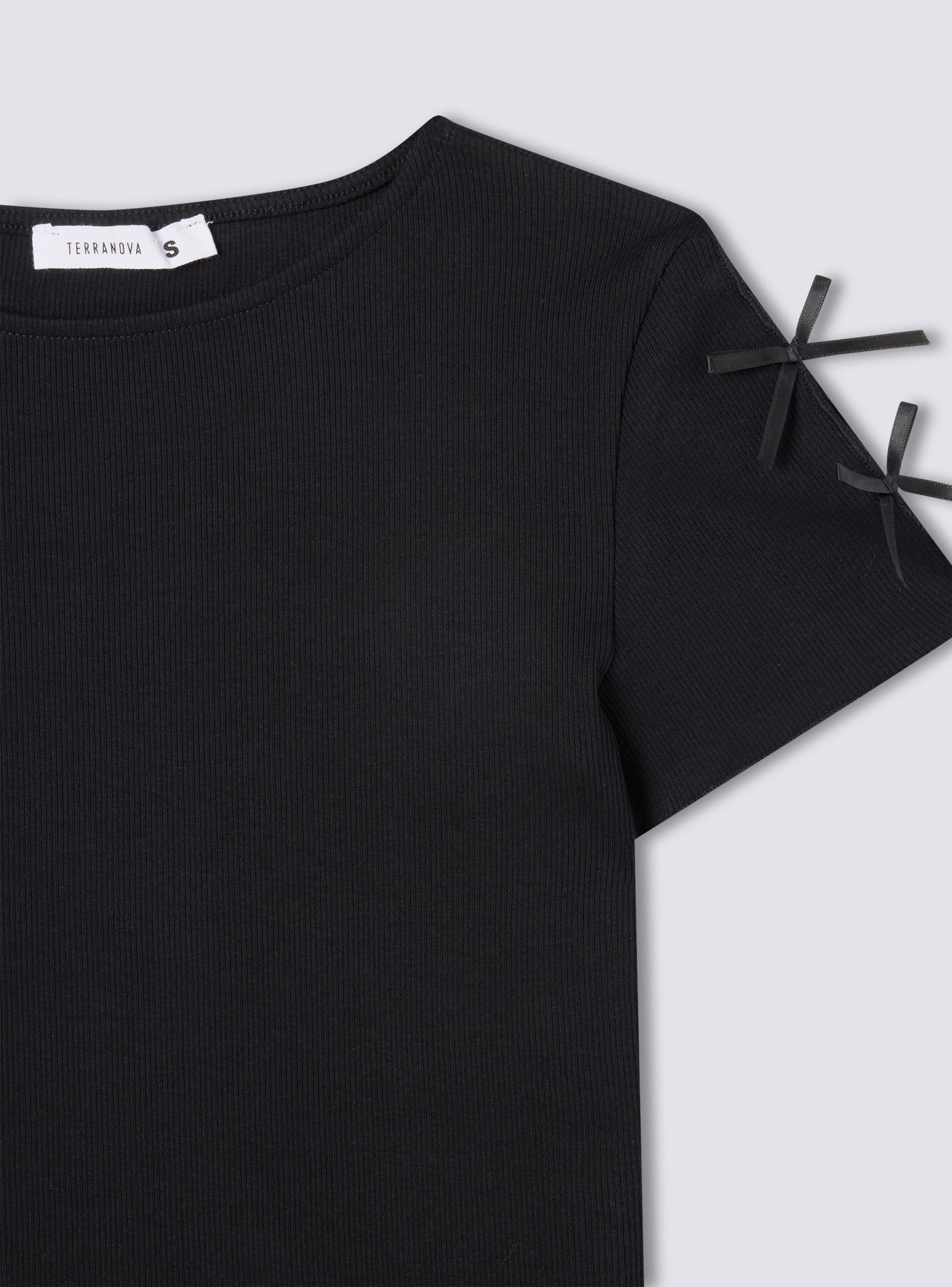 T-shirt con fiocchi sulle maniche - Image 7