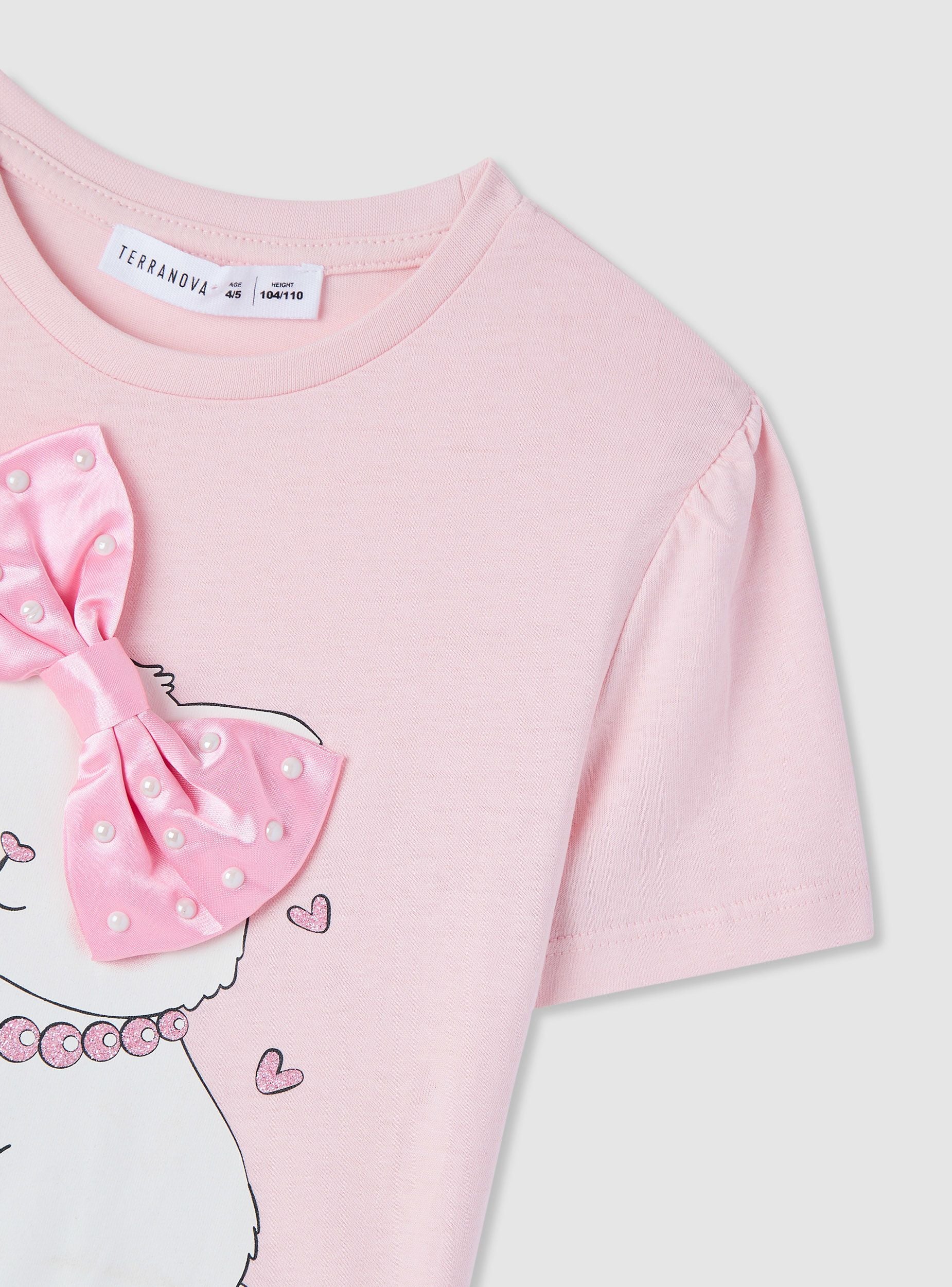 T-shirt con gattino e fiocco - Image 6