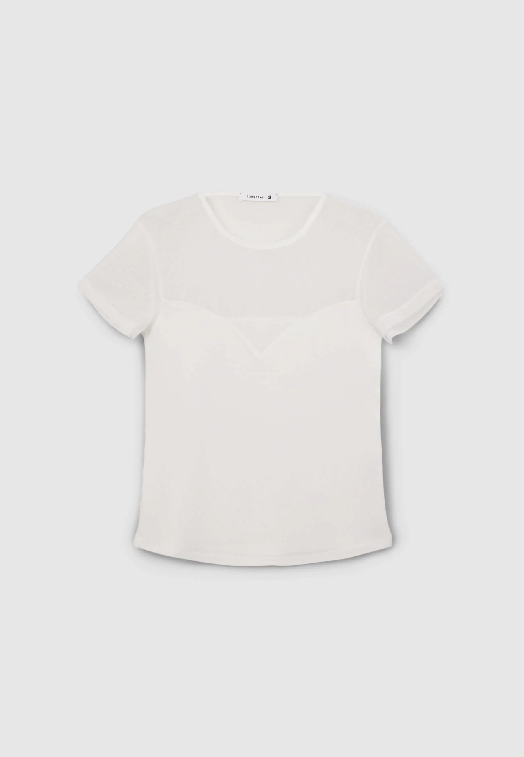 T-shirt con inserti in tulle - Image 4