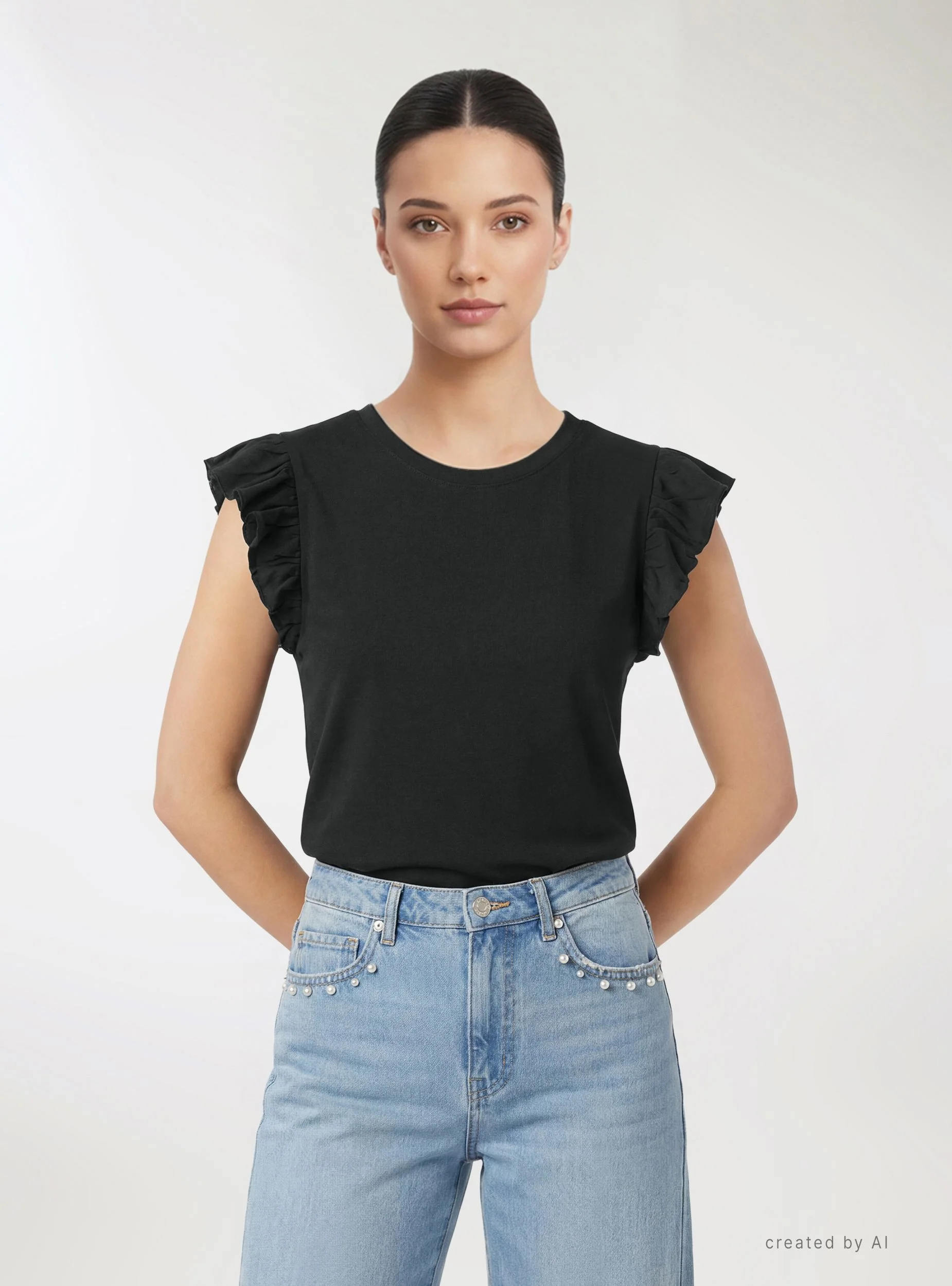T-shirt con maniche a balze - Image 2