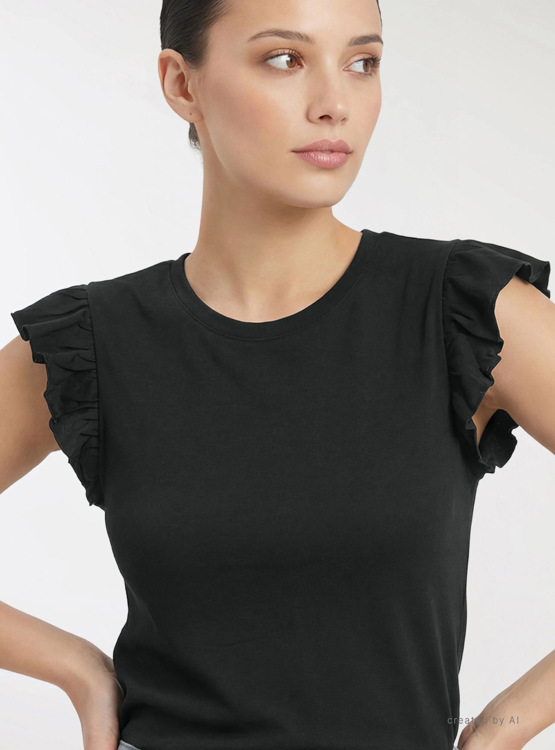 T-shirt con maniche a balze - Image 3