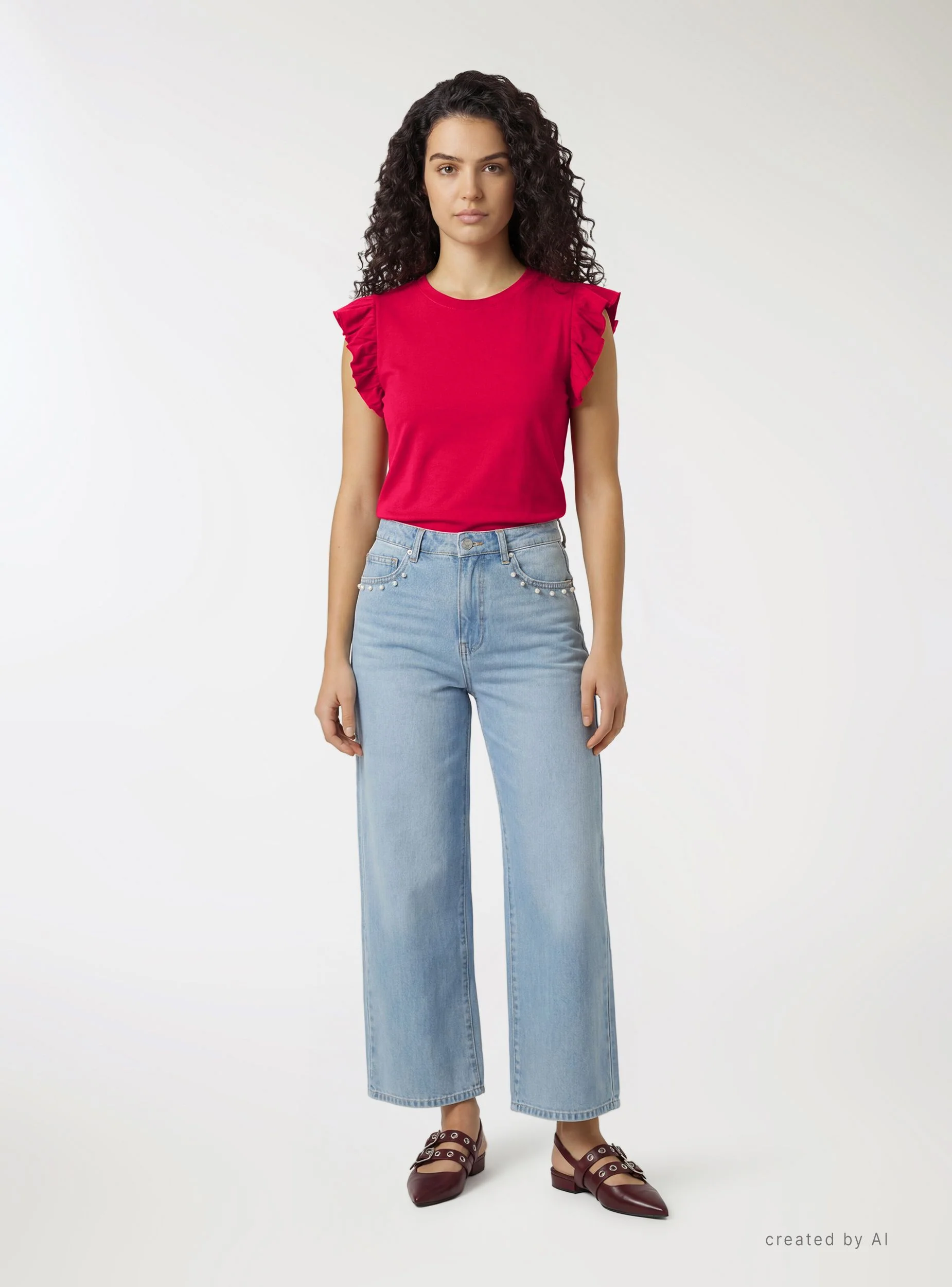 T-shirt con maniche a balze - Image 2