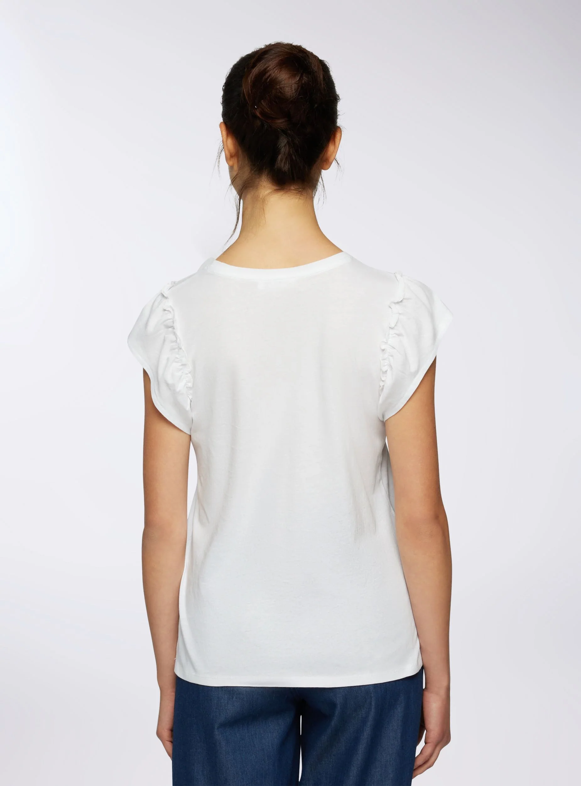T-shirt con maniche farfalla e applicazioni - Image 3