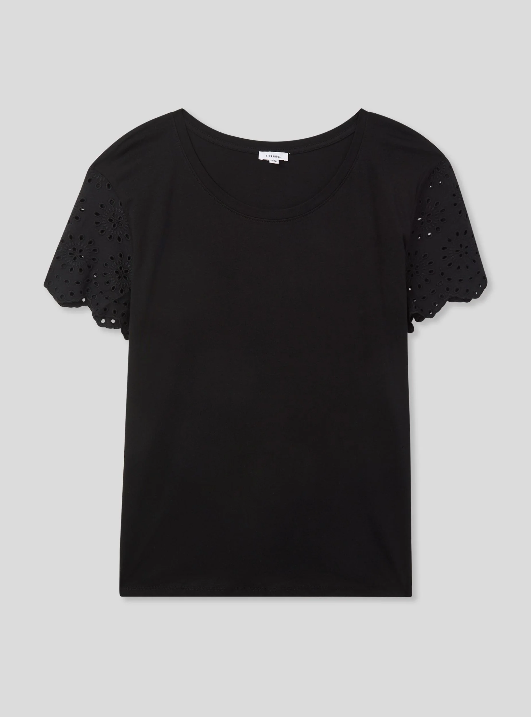 T-shirt con maniche in sangallo - Image 4