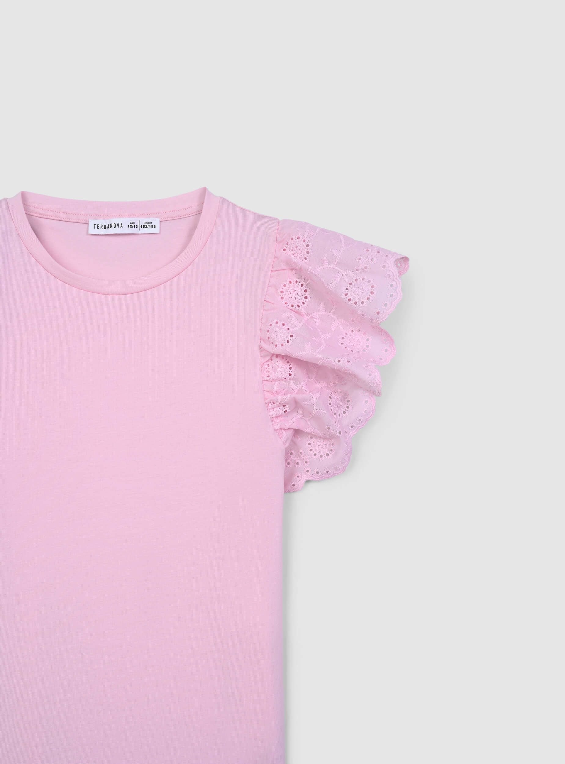 T-shirt con maniche in sangallo - Image 6