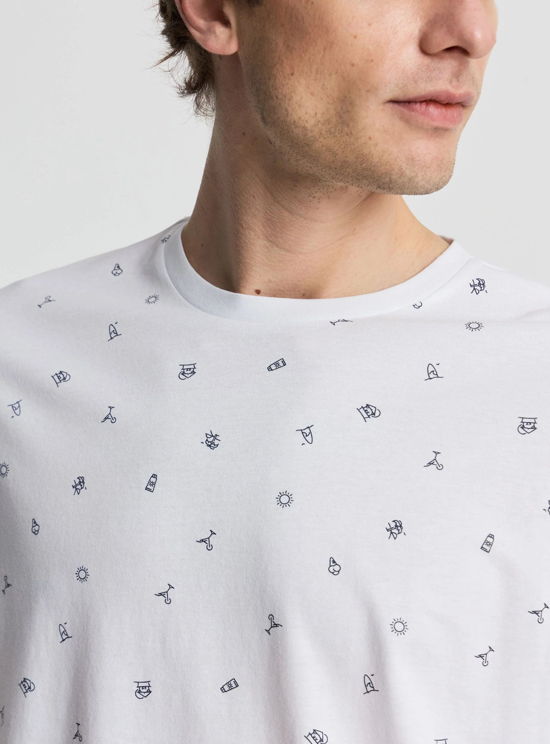T-shirt con microstampa marina - Image 4