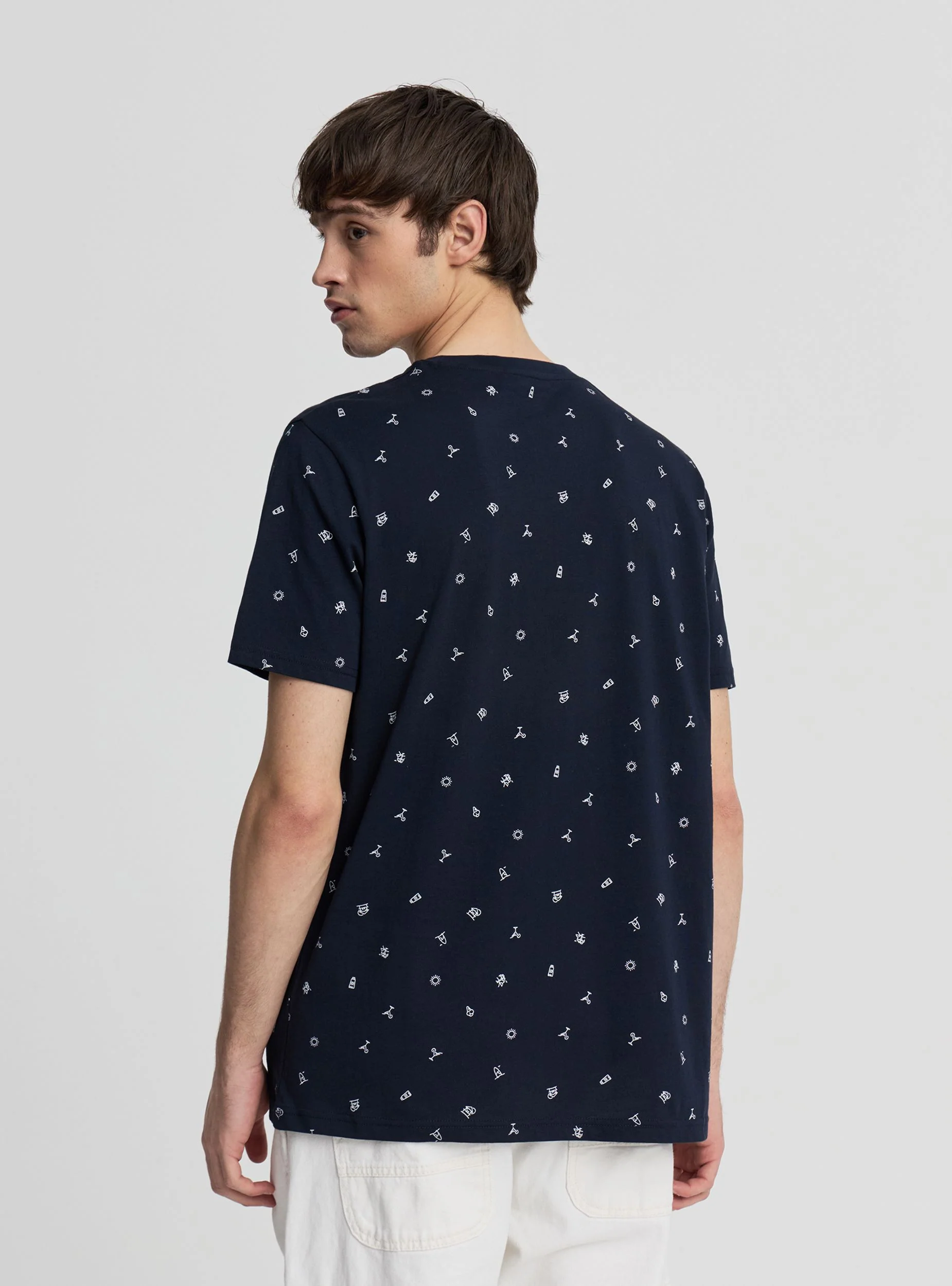 T-shirt con microstampa marina - Image 3