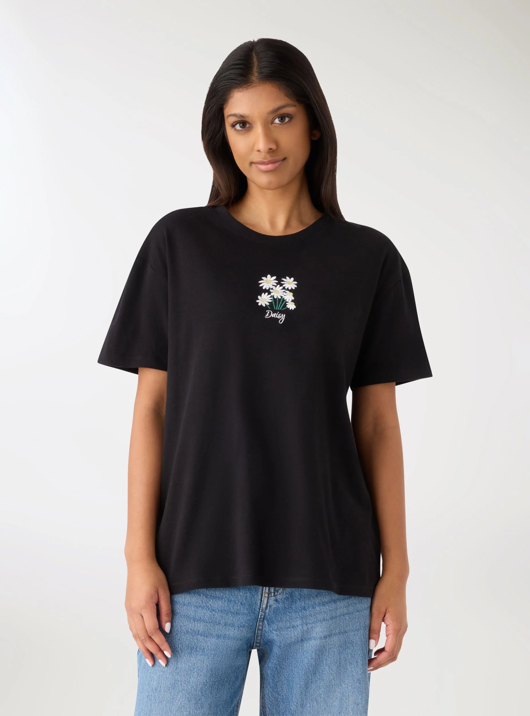 T-shirt con ricamo floreale - Image 4