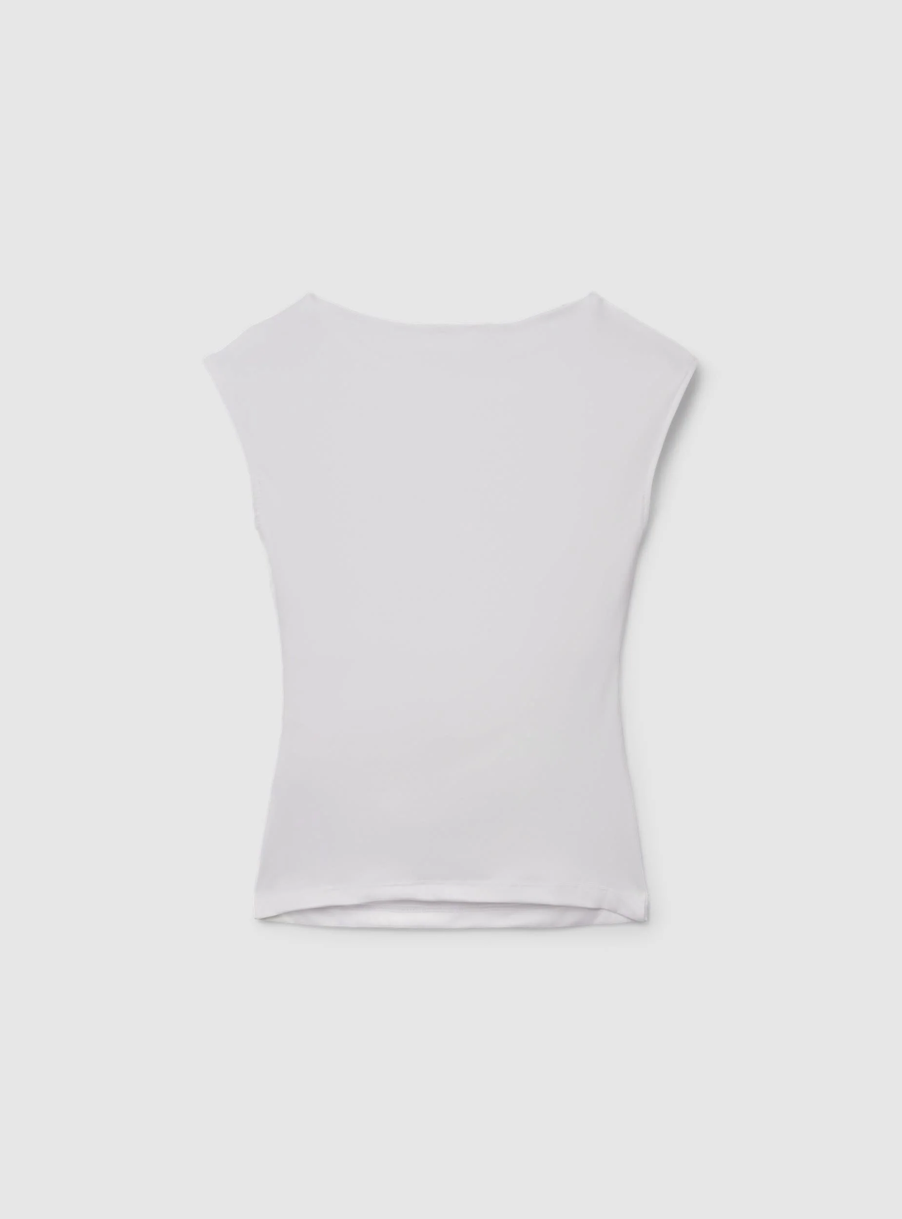 T-shirt con scollo a barchetta e arriccio laterale - Image 6