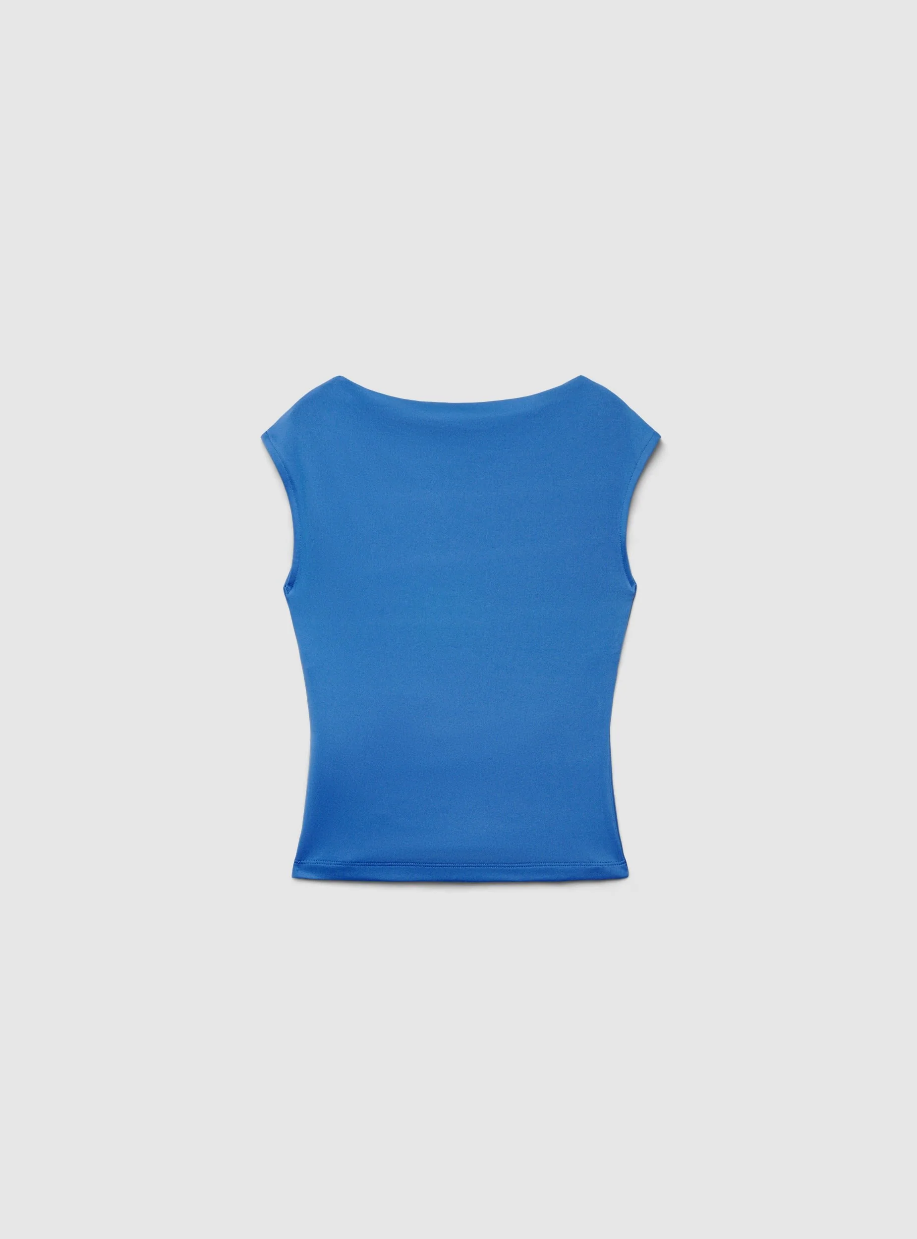 T-shirt con scollo a barchetta e arriccio laterale - Image 7