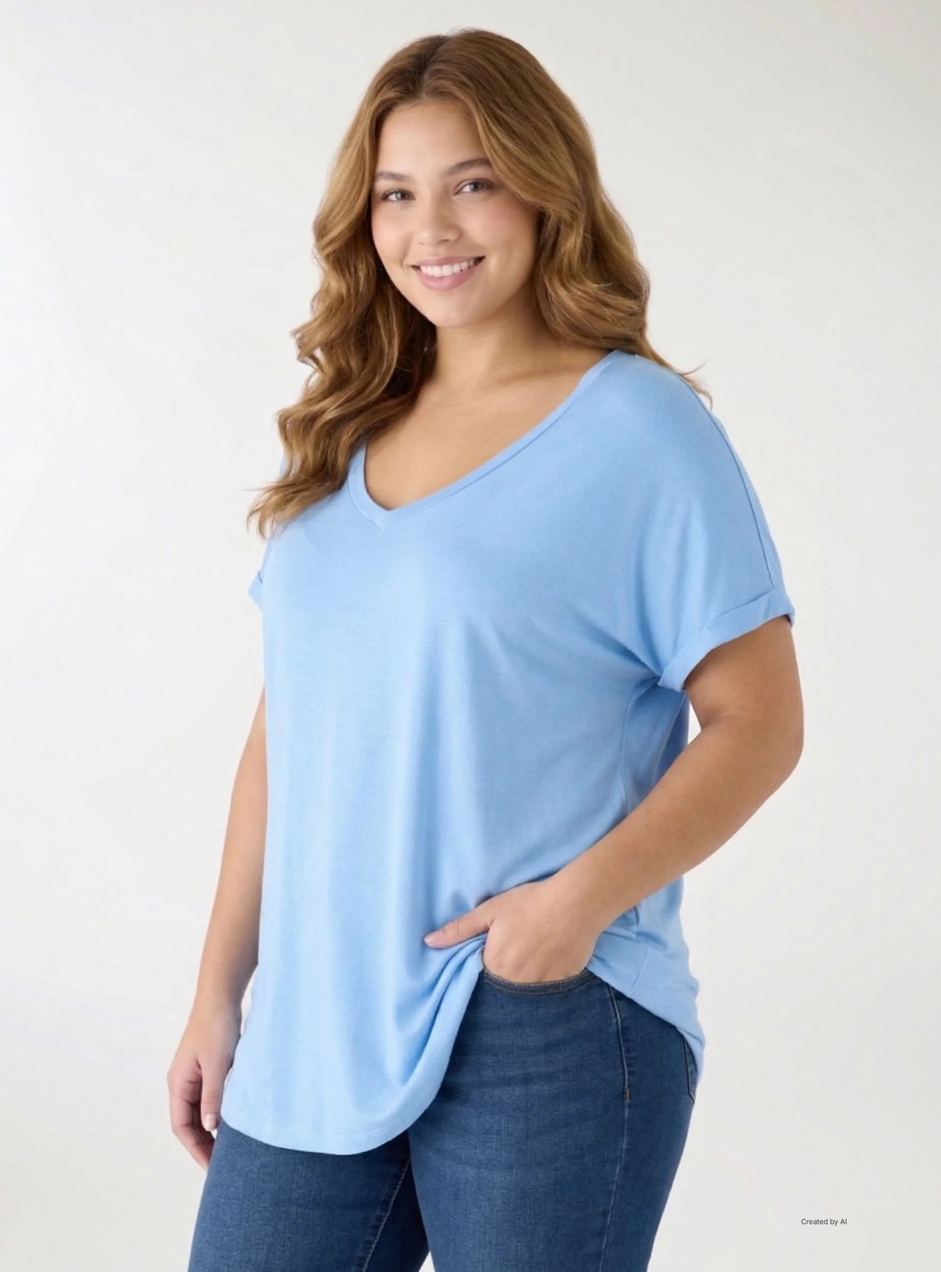 T-shirt con scollo a V - Image 8