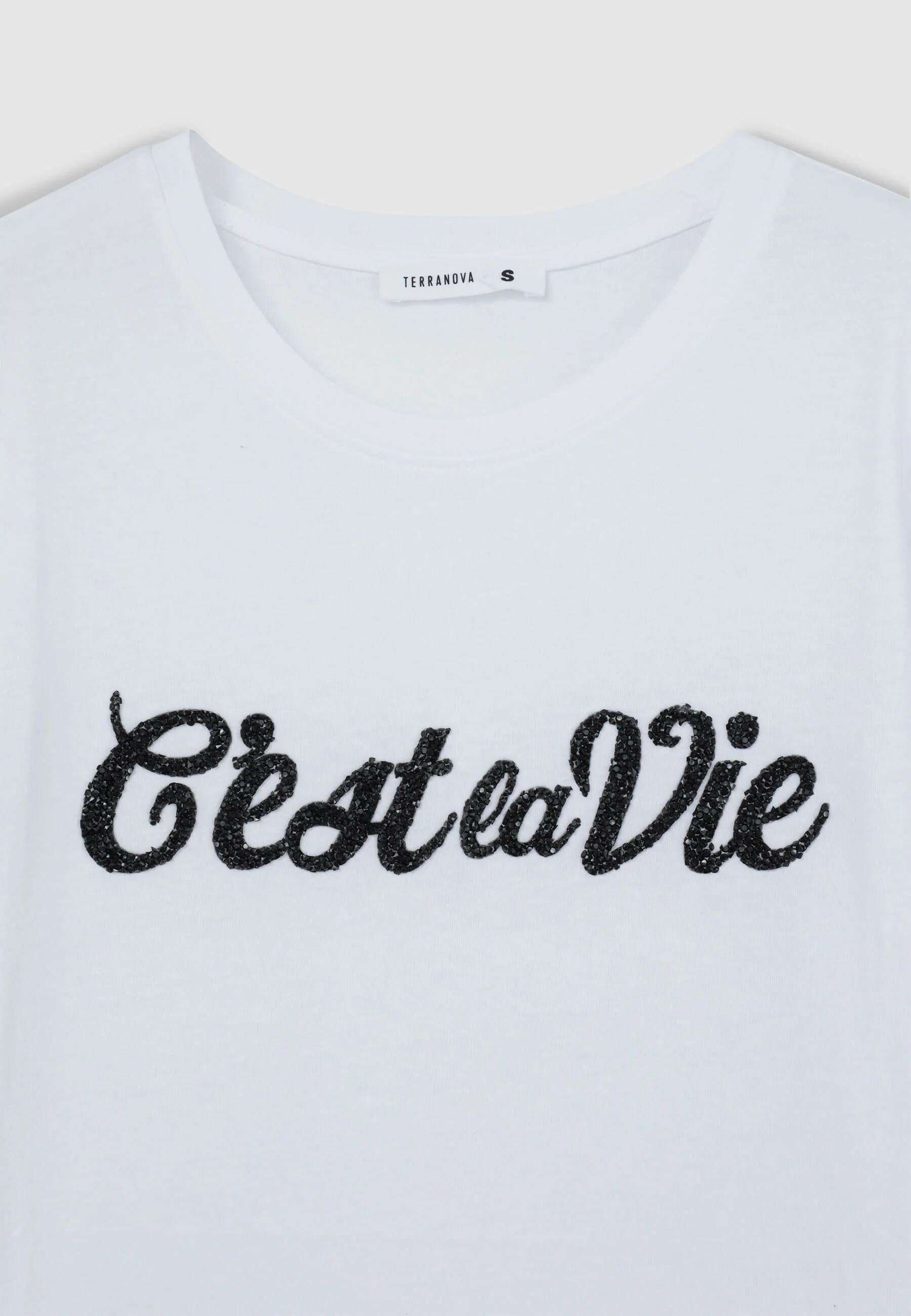 T-shirt con scritta e applicazioni - Image 6
