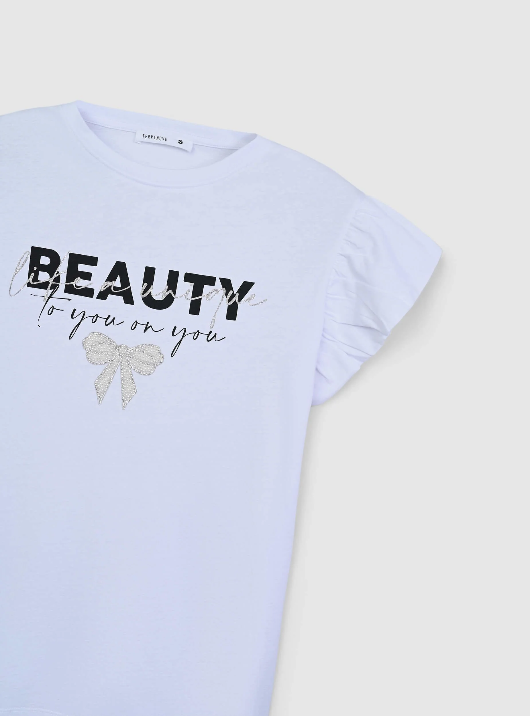 T-shirt con scritta e applicazioni - Image 6