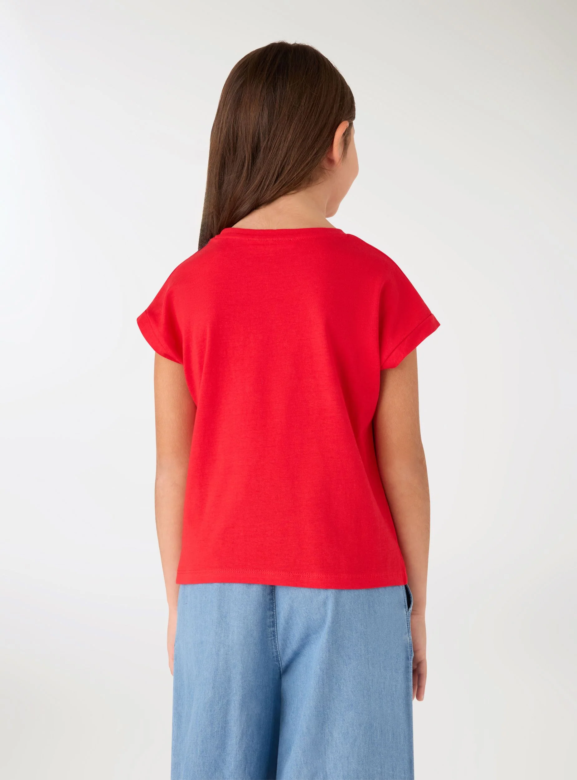 T-shirt con scritta e ciliegie in paillettes - Image 3