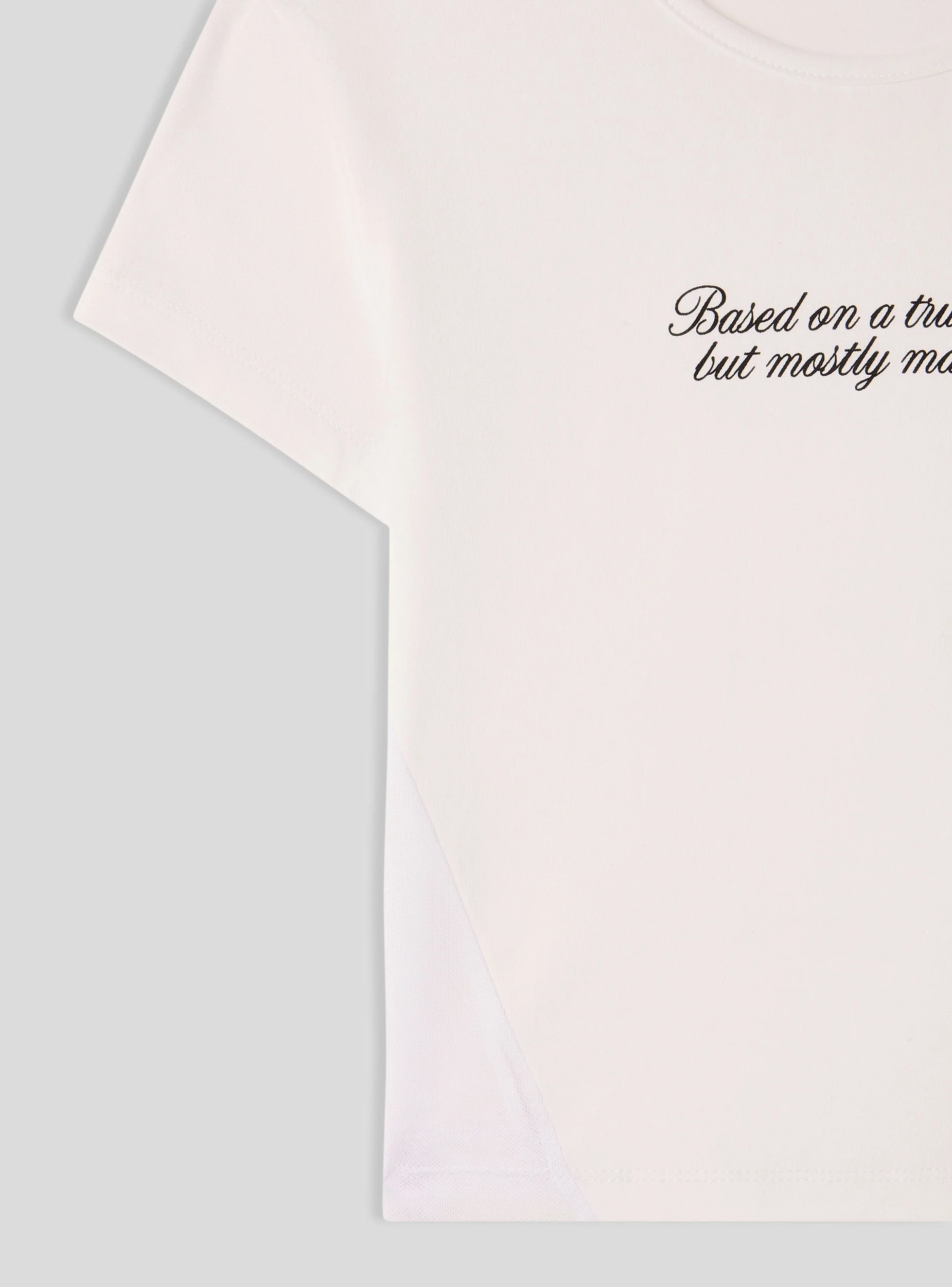 T-shirt con scritta e inserti in tulle - Image 6