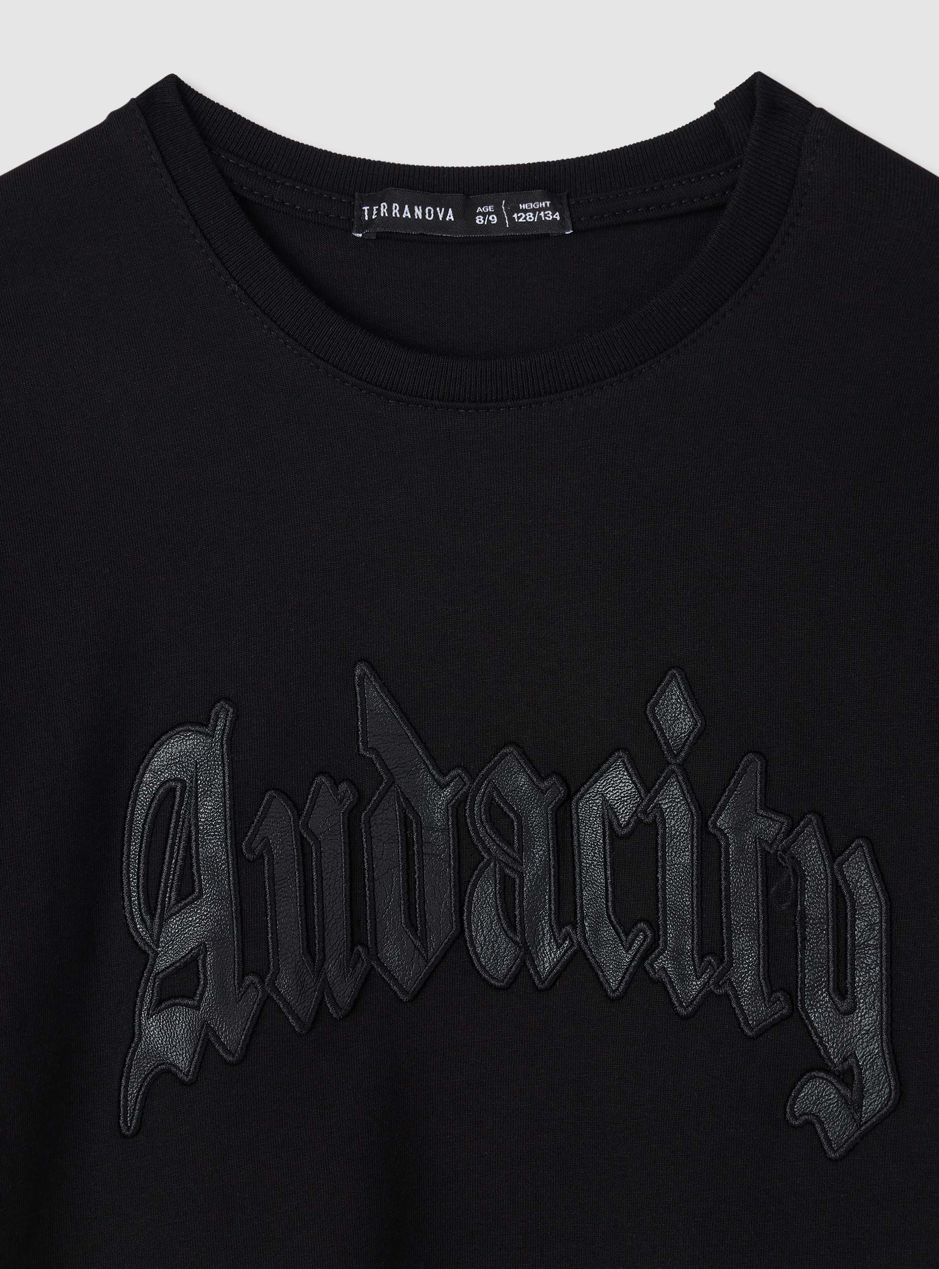 T-shirt con scritta e manica doppia - Image 4