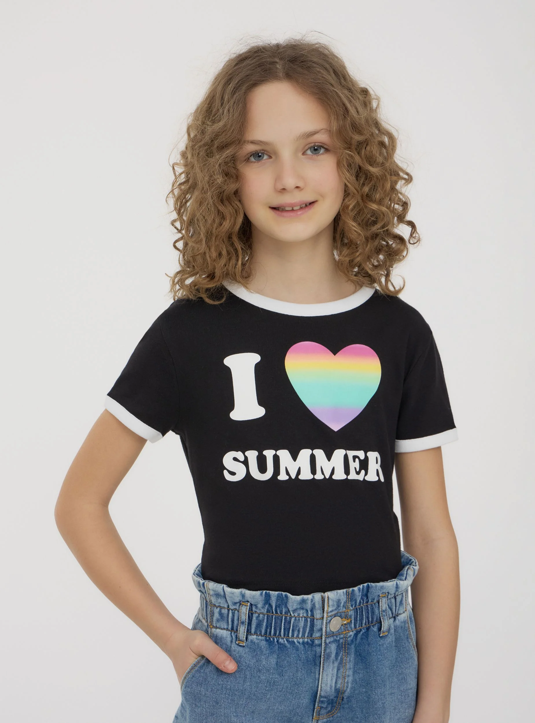 T-shirt con scritta e profili a contrasto - Image 7
