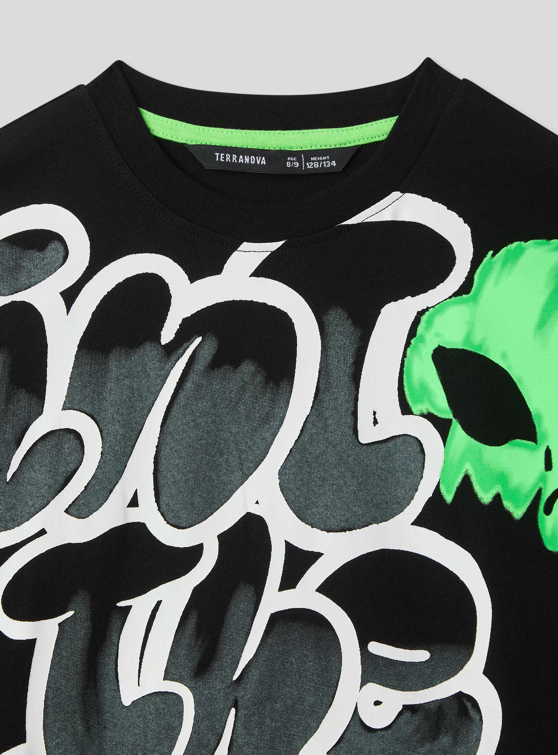 T-shirt con scritta e stampa alieno - Image 5