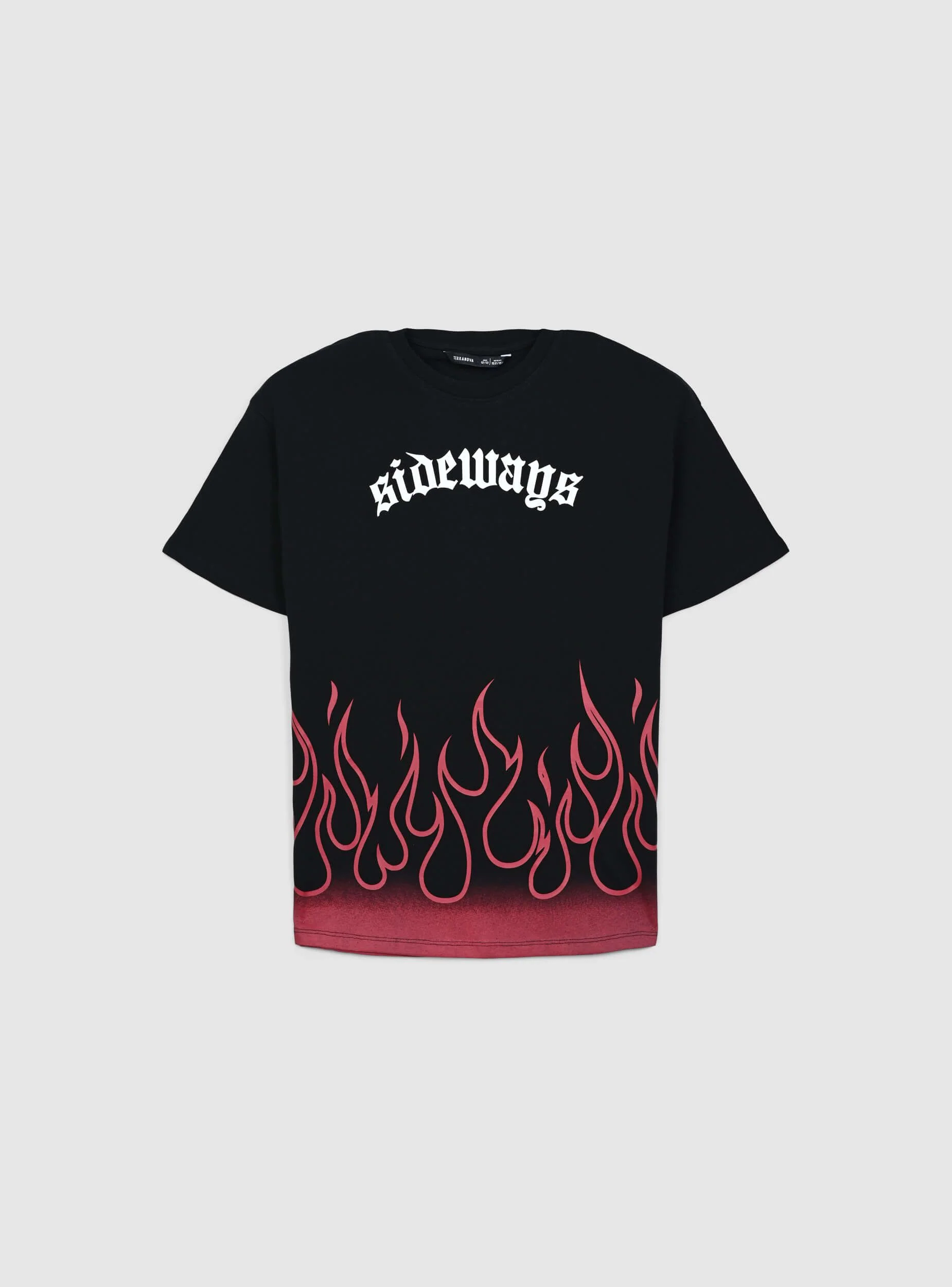 T-shirt con scritta e stampa fiamme - Image 4