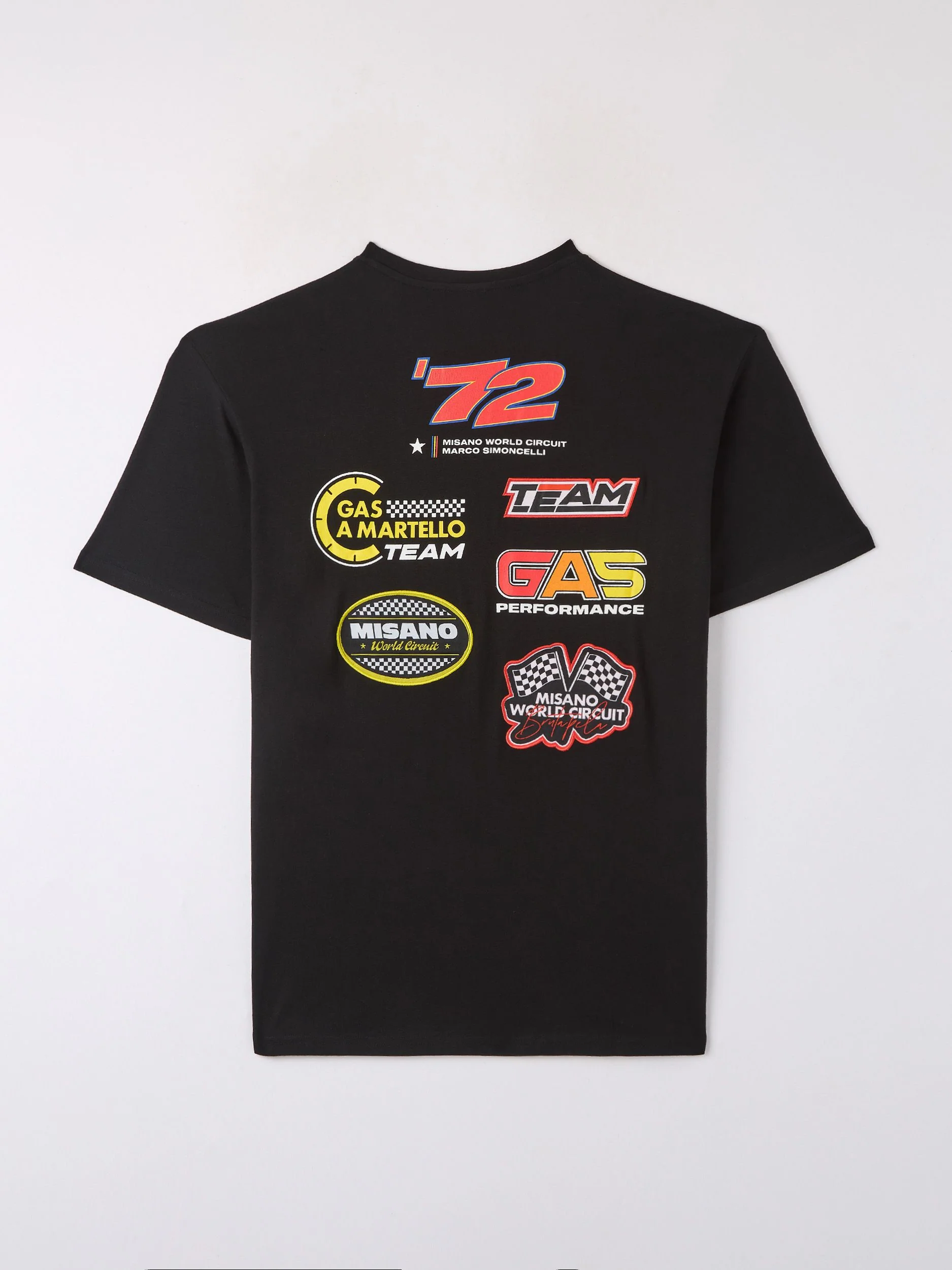 T-shirt con scritte e patch logo MWC