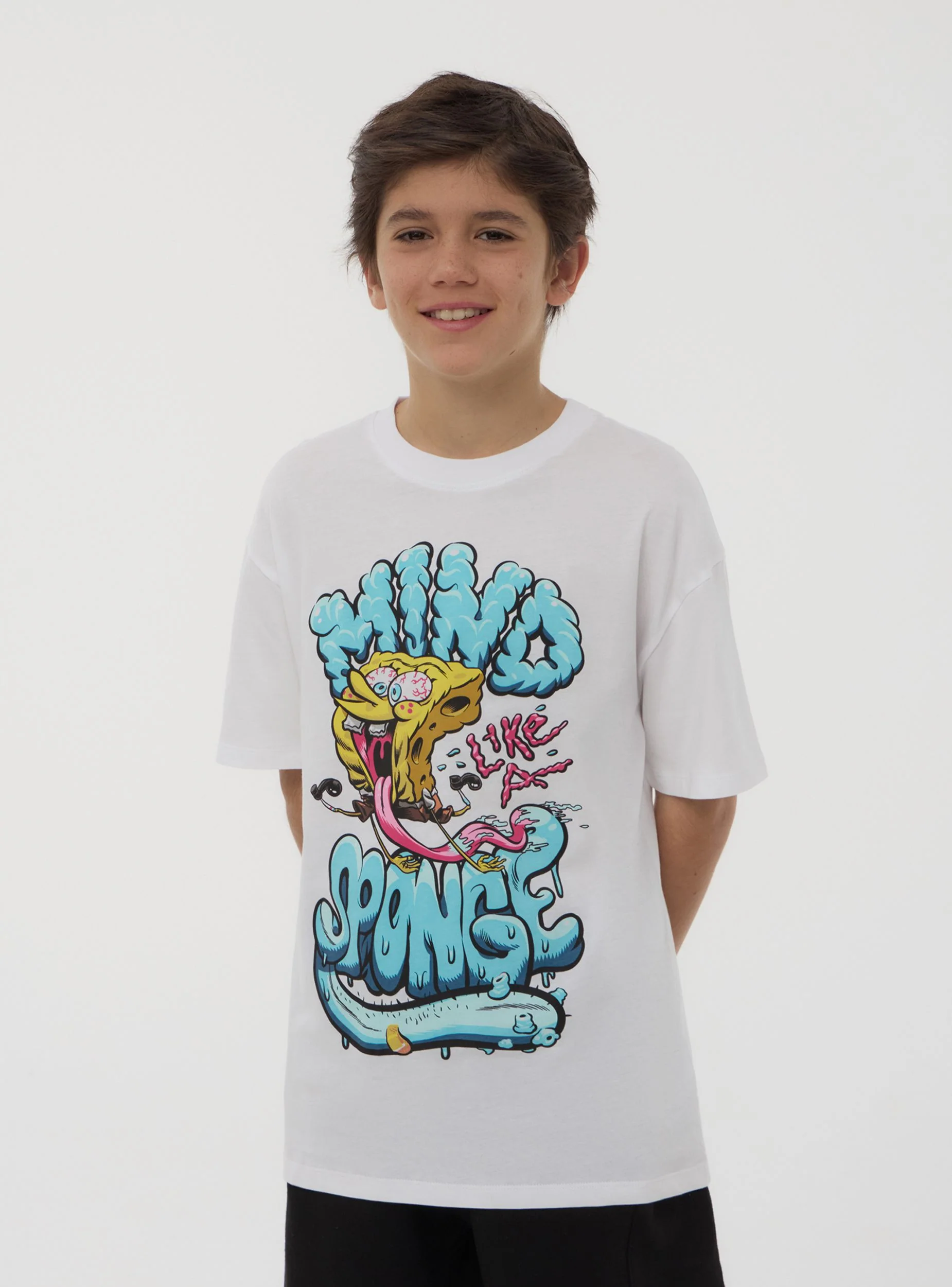 T-shirt con scritte e stampa Spongebob® - Image 3