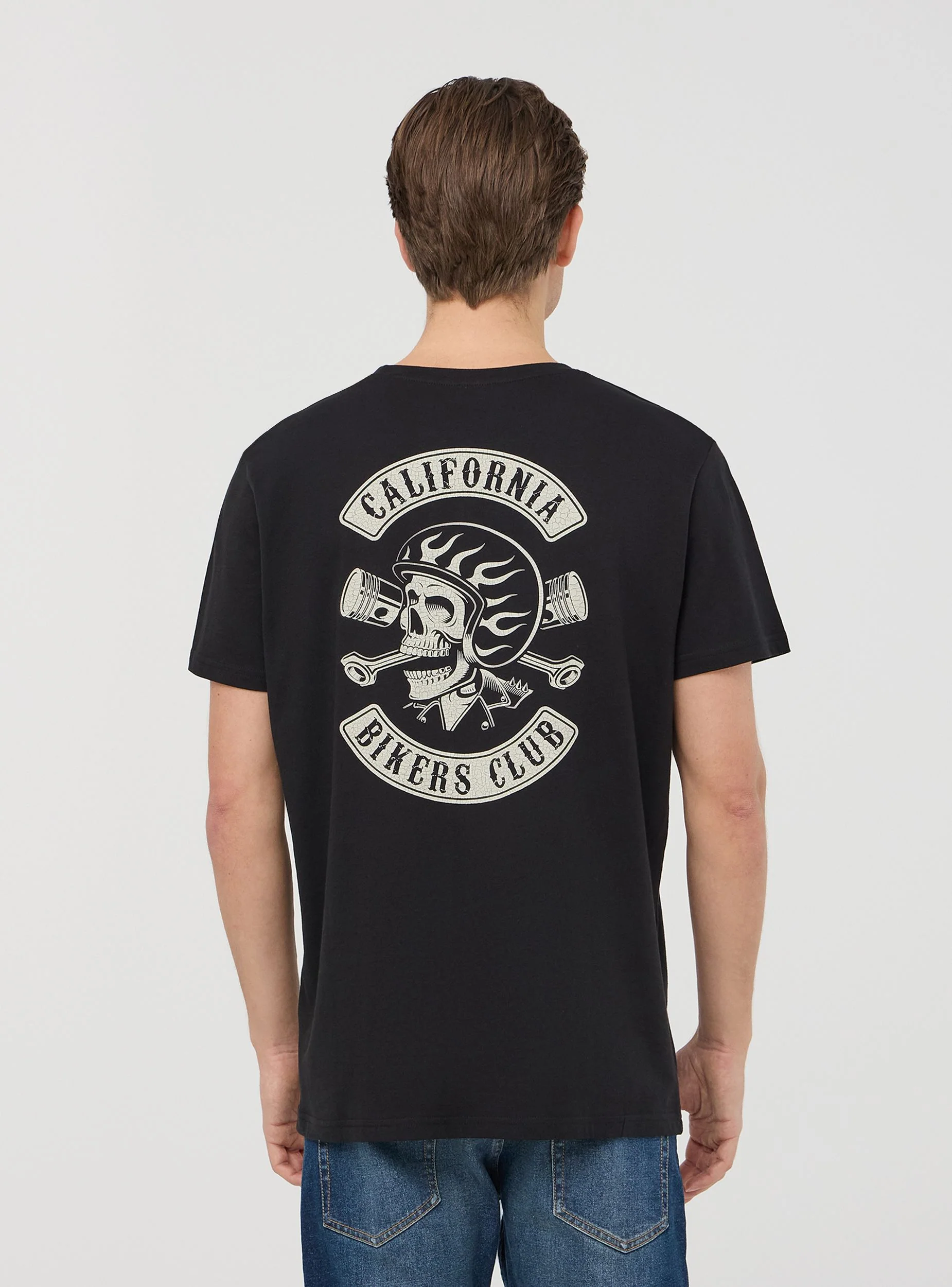 T-shirt con scritte e stampa teschio - Image 4