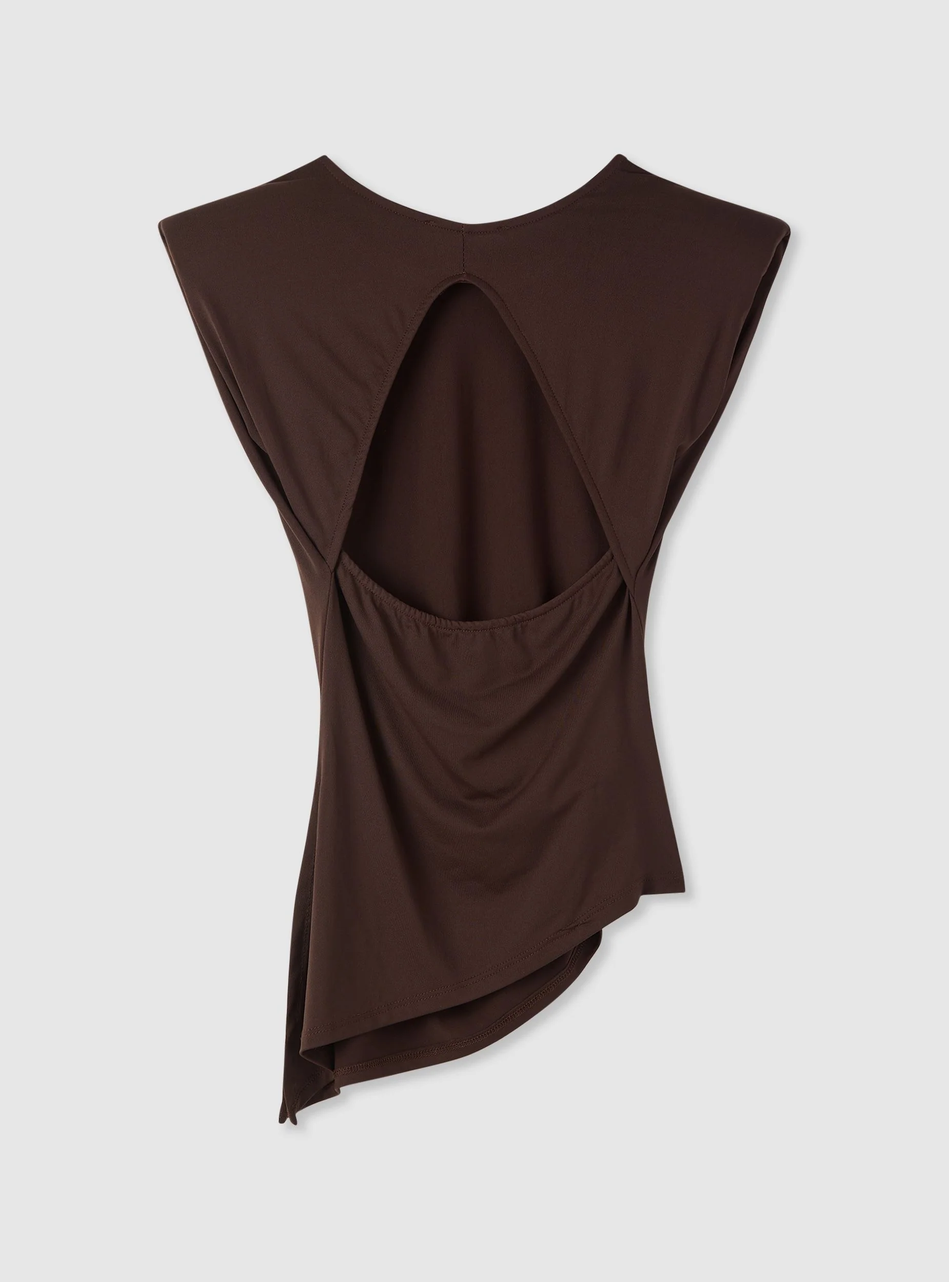 T-shirt con spalla asimmetrica e schiena scoperta - Image 5