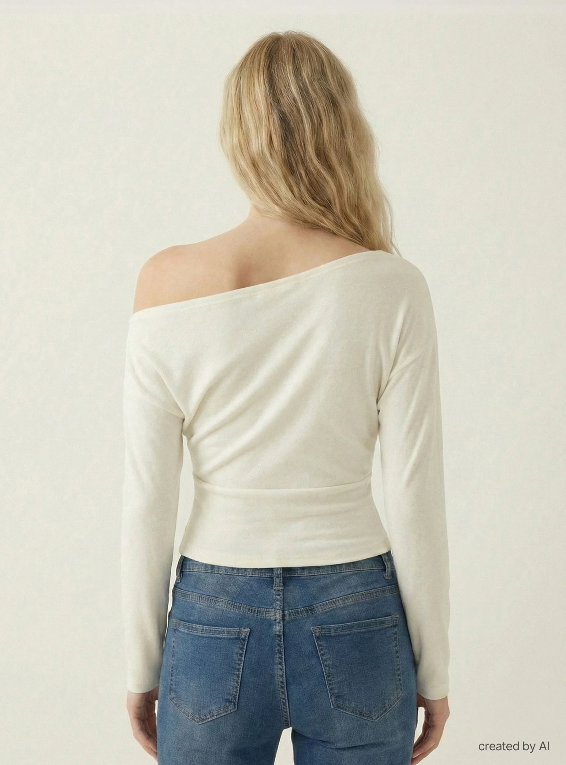 T-shirt con spalle scoperte e vita con elastico - Image 3